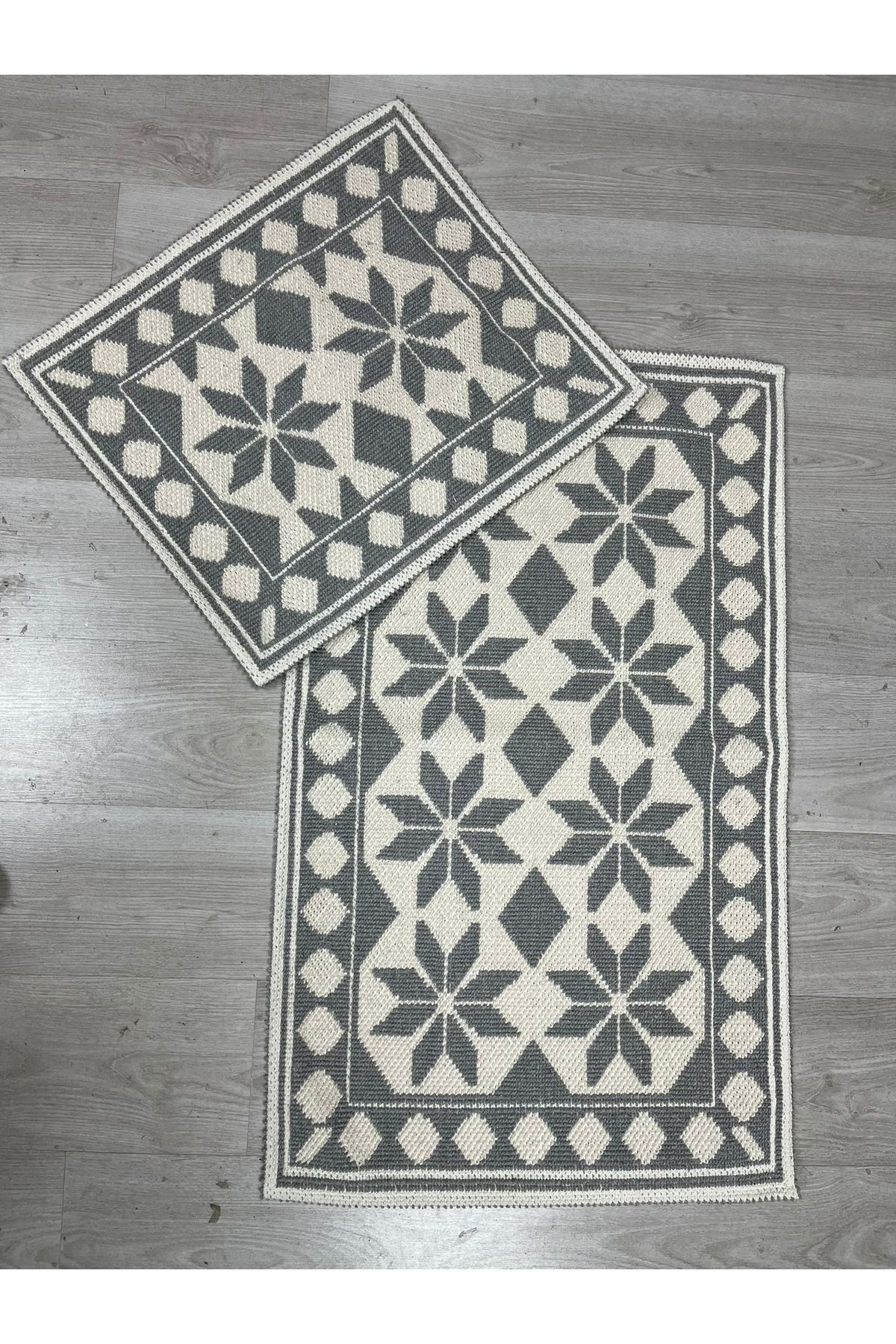 Çelsa Home Bukle 2'li Banyo Paspas Takımı Yıldız Gri