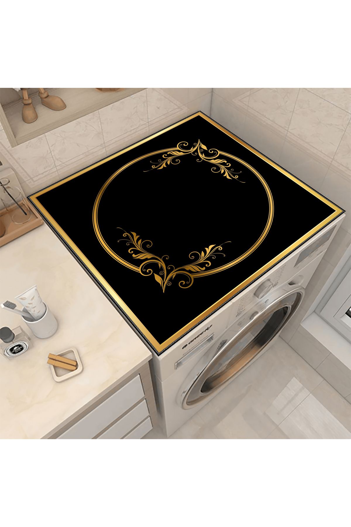 Nuva Home Çamaşır Makinesi Örtüsü Kurutma Makinesi Matı - Kaymaz Yıkanabilir Leke Tutmaz Su Geçirmez
