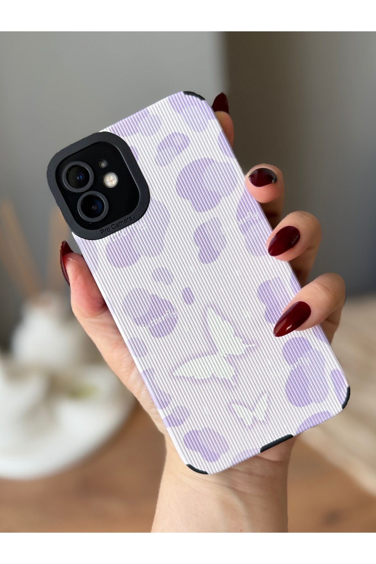 MirazTasarim IPHONE 11 LİLA KELEBEK DESENLİ KILIF