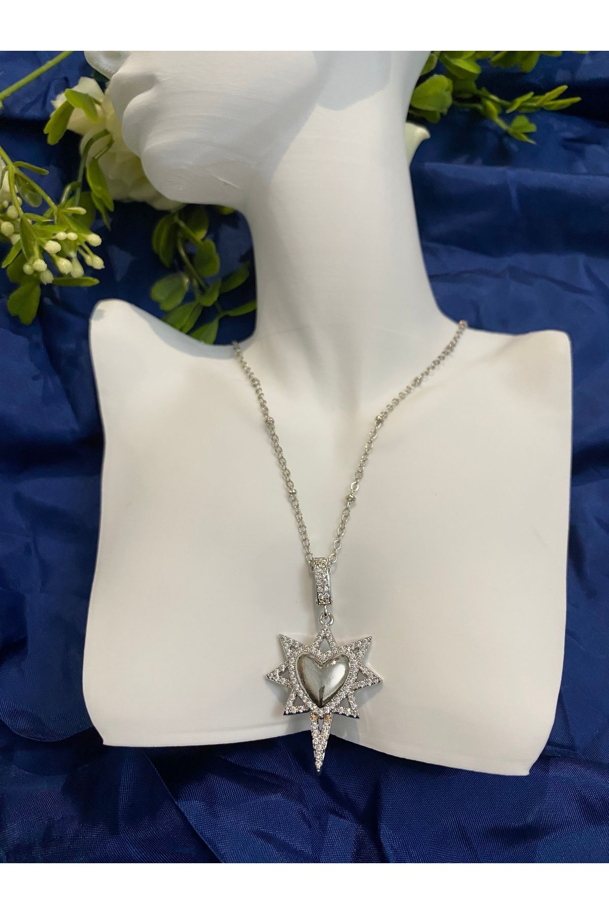 asem jewelry KUTUP YILDIZI CHARMLI ÇELİK KOLYE
