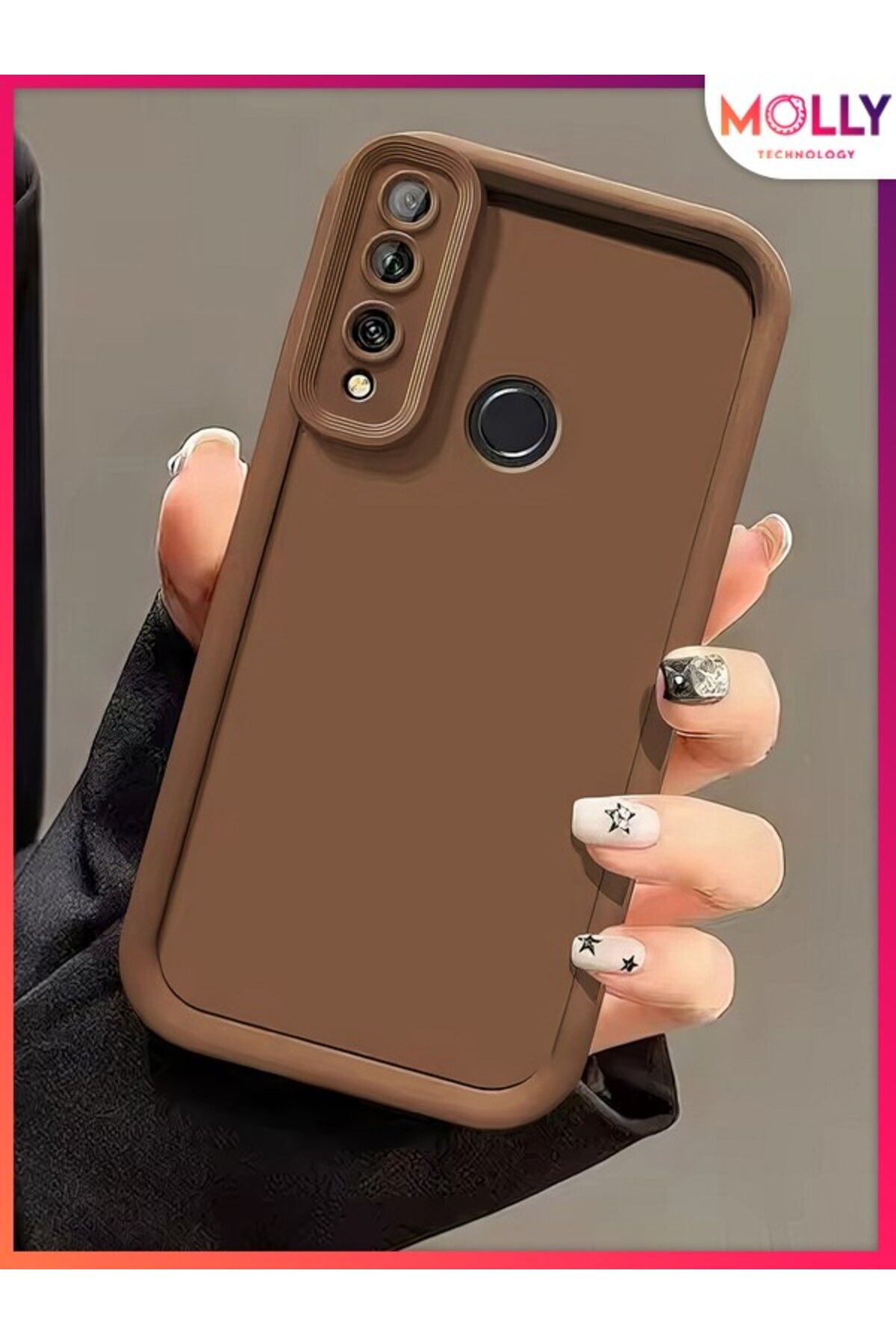 Molly Huawei Y9 PRİME 2019 İçin Fallow Brown Kenarları Kalın Pan Silikon Kılıf