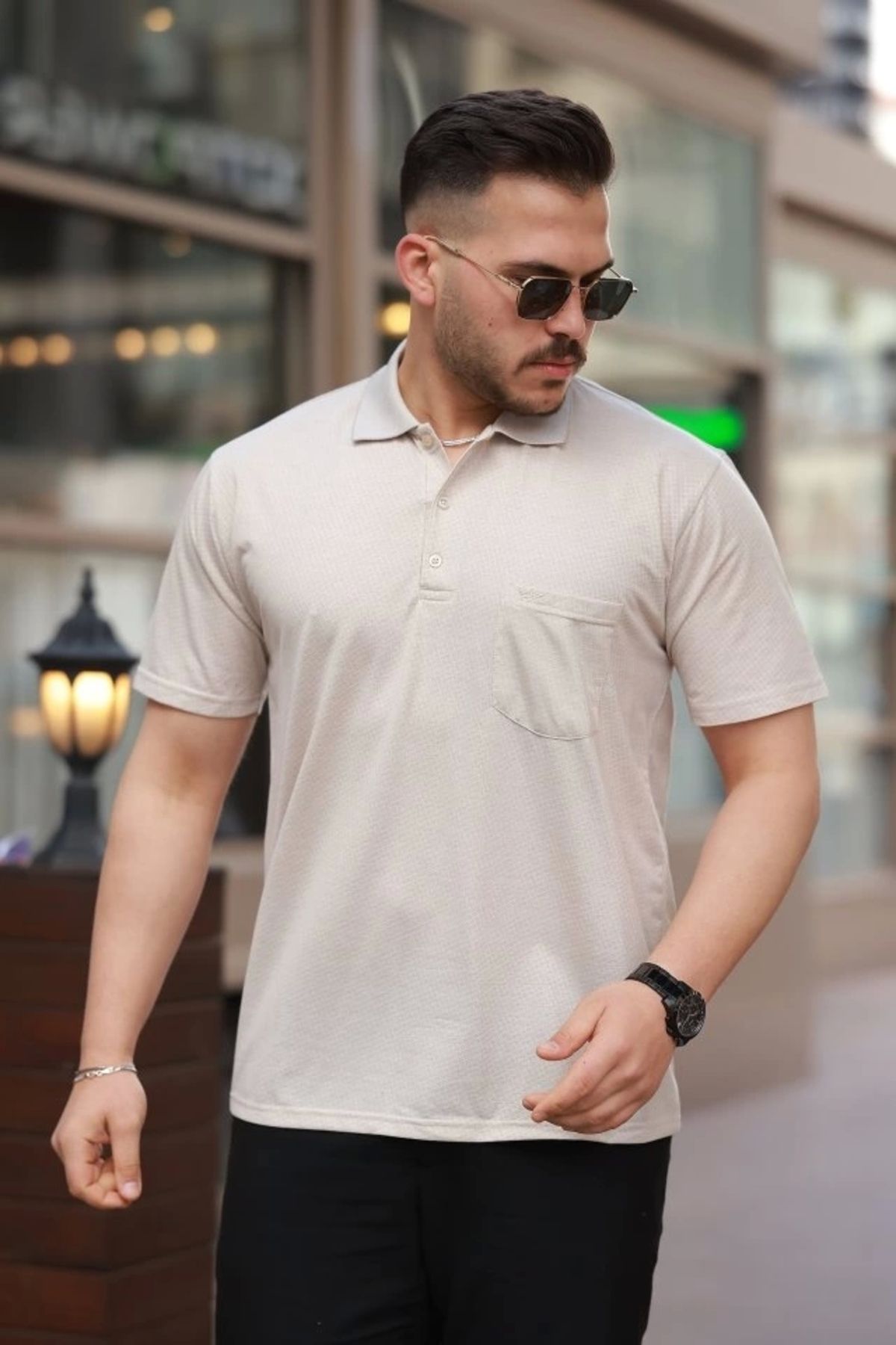 Silerra Erkek Yakalı Mini Jakarlı Kısa Kollu T-shirt