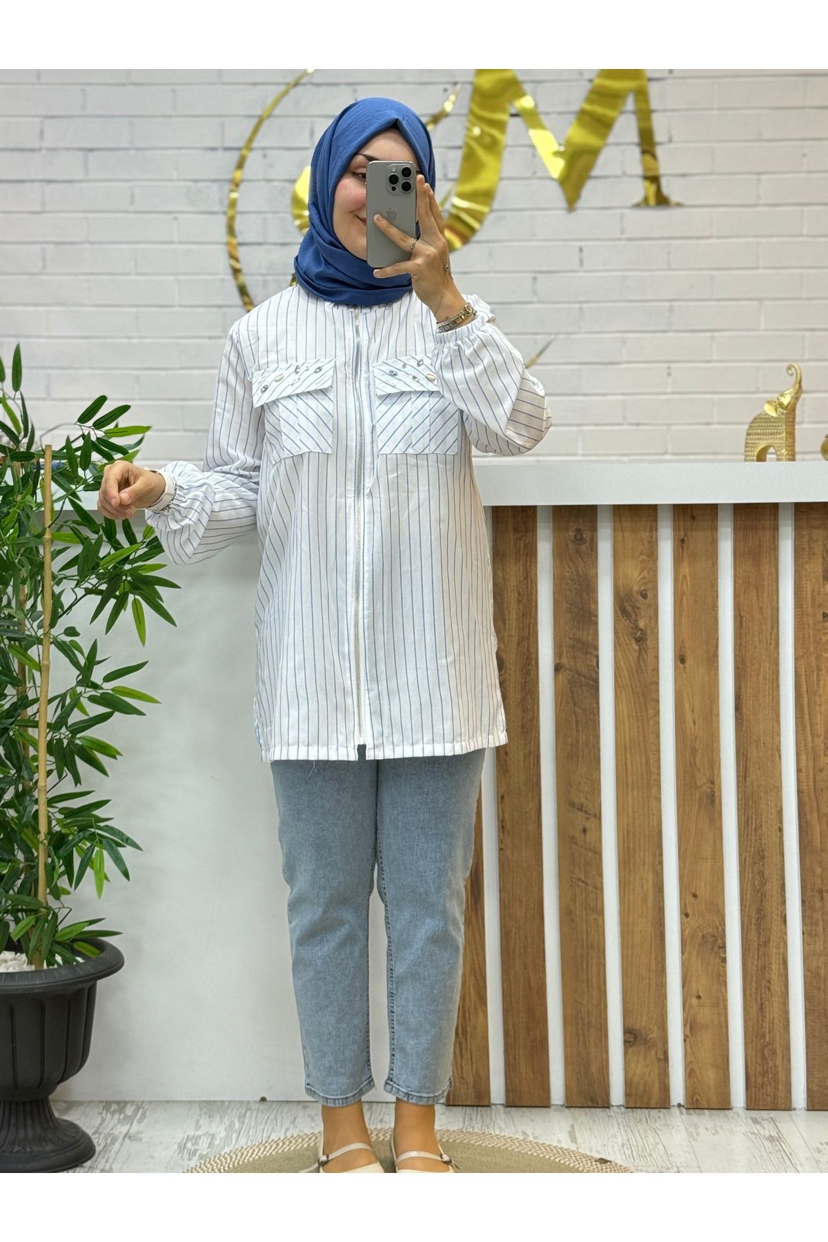 Meryemce Butik PAMUKLU POPLİN GİY ÇIK CEKET