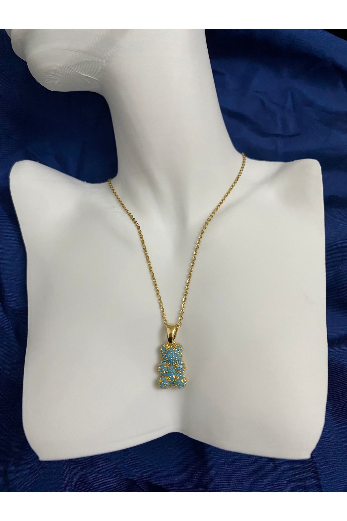 asem jewelry ÇELİK ZİRKON TAŞLI JELİBON KOLYE