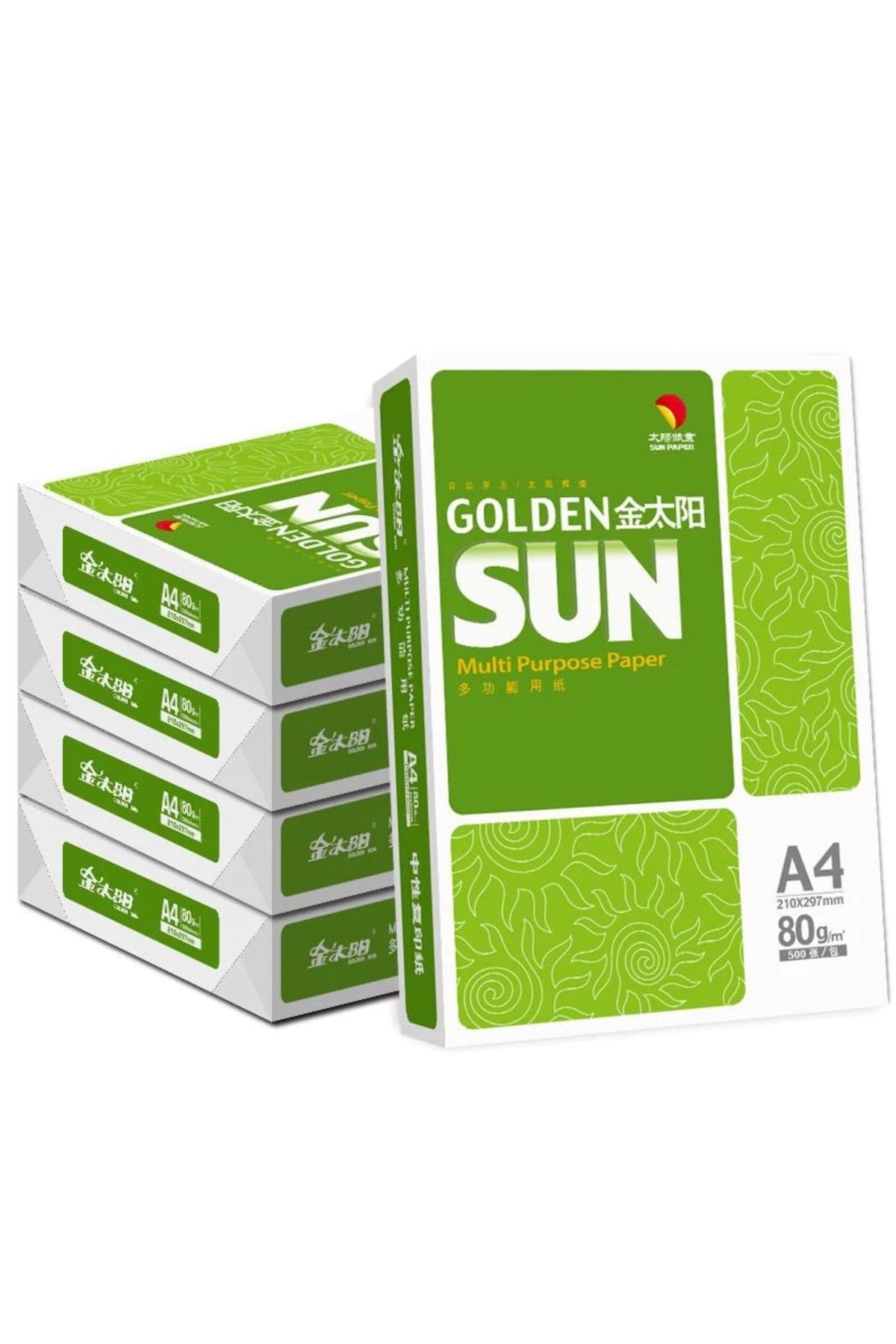 goldensun A4 Fotokopi Kağıdı 80gr 1 Koli 5 Paket 2500 Sayfa