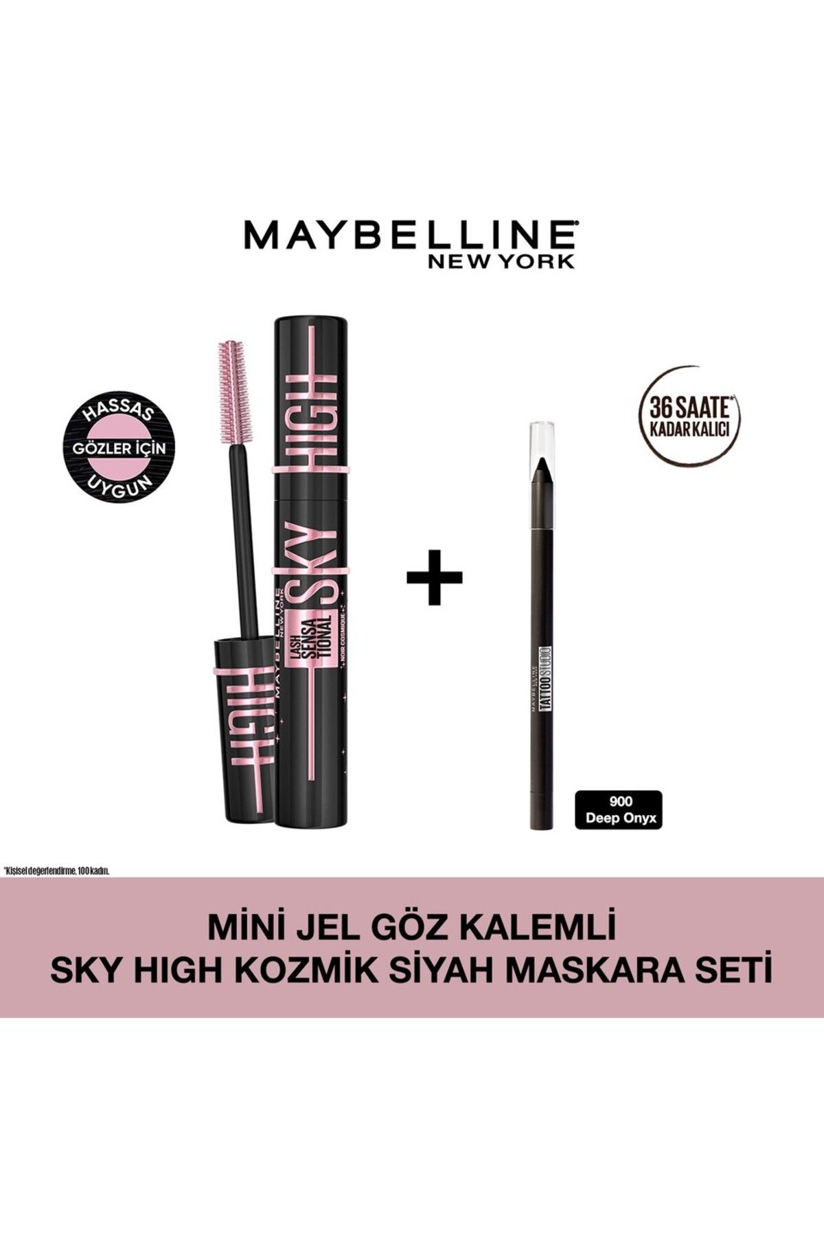 Maybelline New York Maybelline Mini Jel Göz Kalemli Lash Sensational Sky High Kozmik Siyah Maskara S