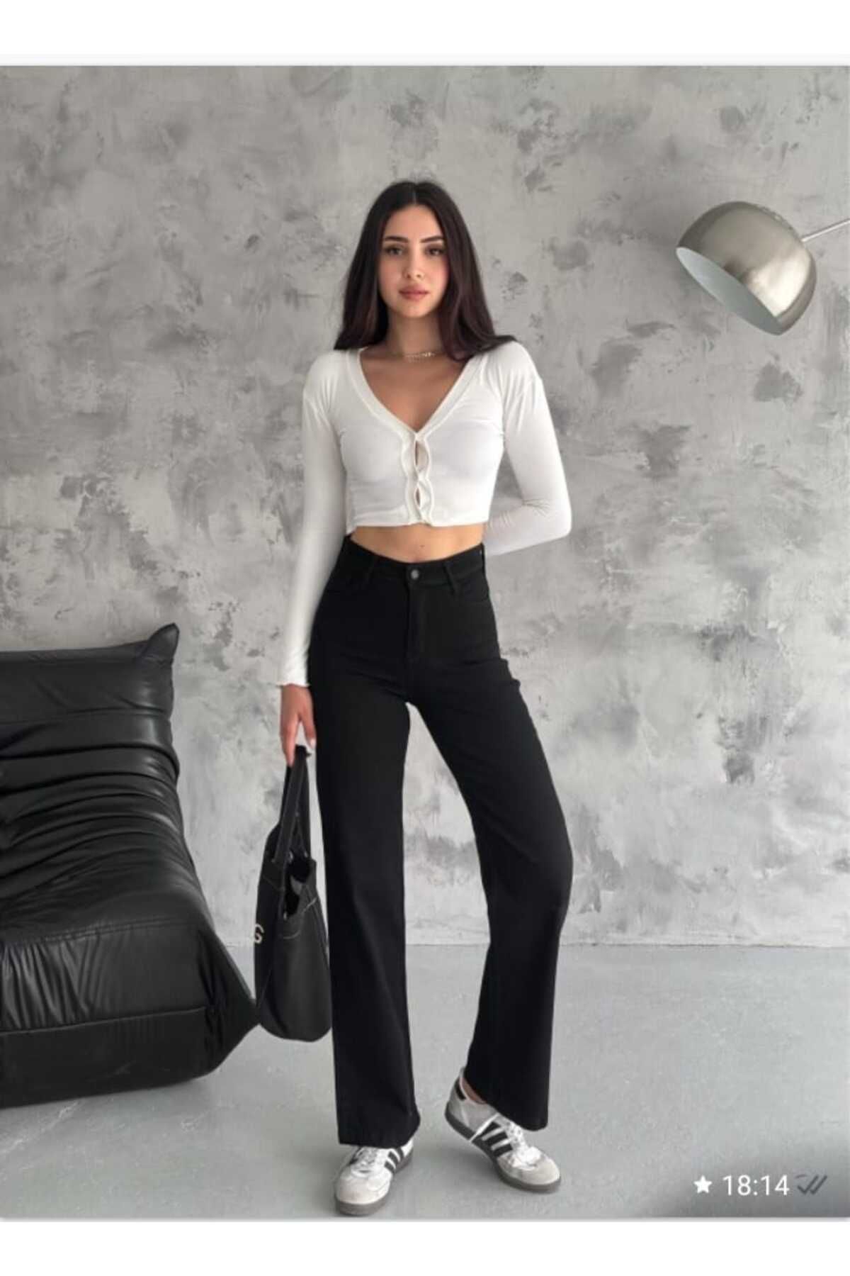 MODA likralı denim kumaş paiazzo pantolon