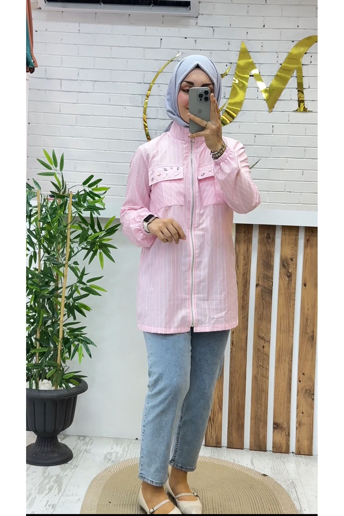 Meryemce Butik PAMUKLU POPLİN GİY ÇIK CEKET
