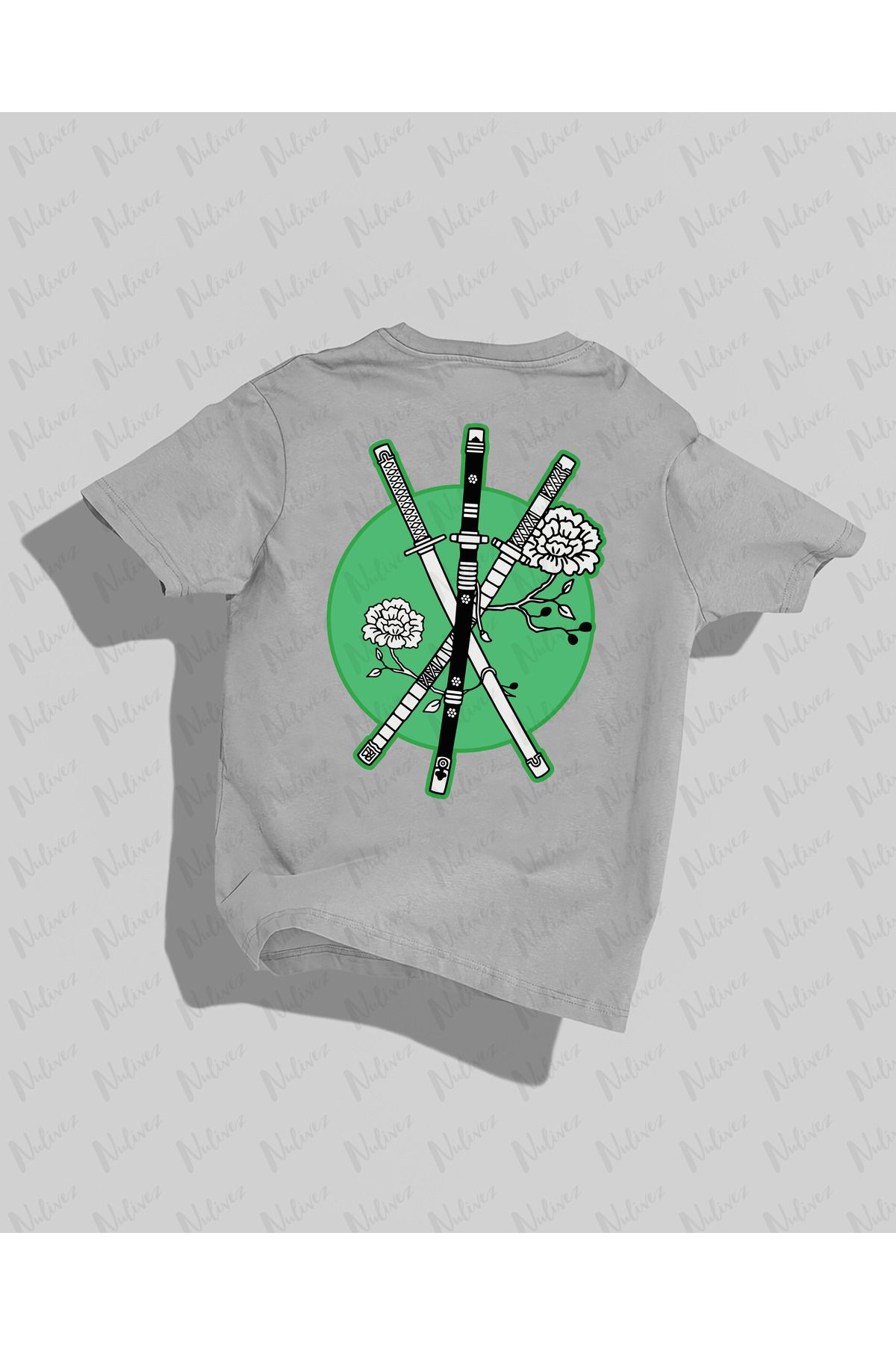 Nulivez One Piece Zoro Tasarımı Sırt Baskılı Yüksek Kalite Kompakt Unisex Oversize T-Shirt
