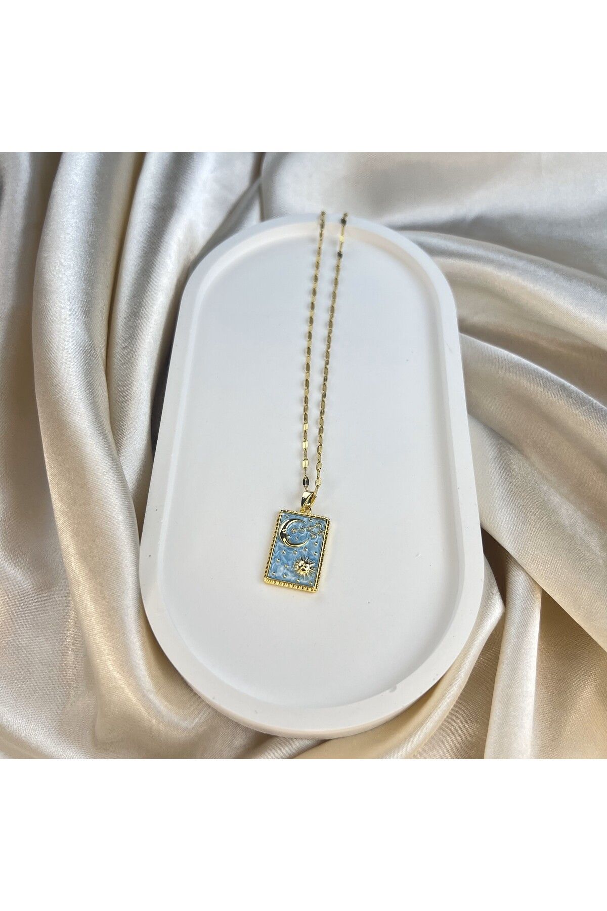 BEMUU STORE Tarot Kartı Figürlü 316L Paslanmaz Çelik Kolye