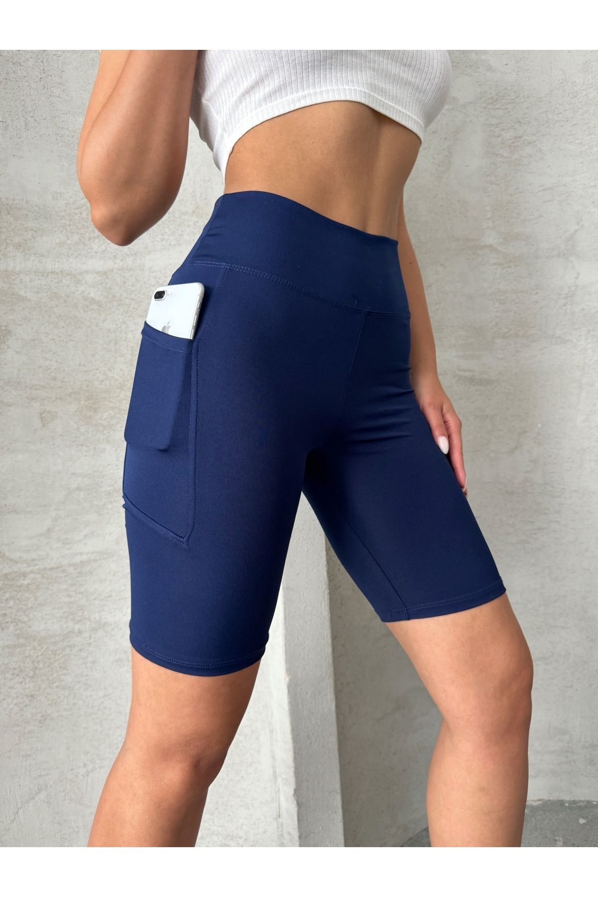 Nordmende Pantaloni Scurți De Buzunar Cu Talie Înaltă Pentru Femei, Jambiere Sport Femeie - XL