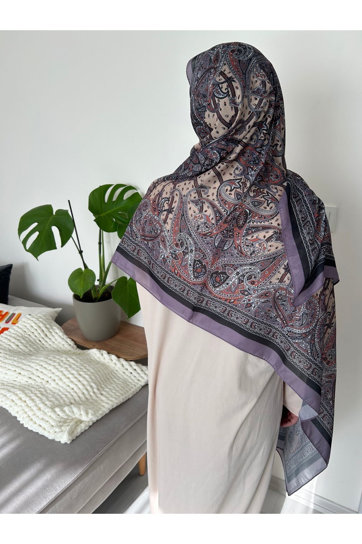 Sümeyye çeyiz Etnik Retro Desen Soft Pamuklu Şal 180*85 cm