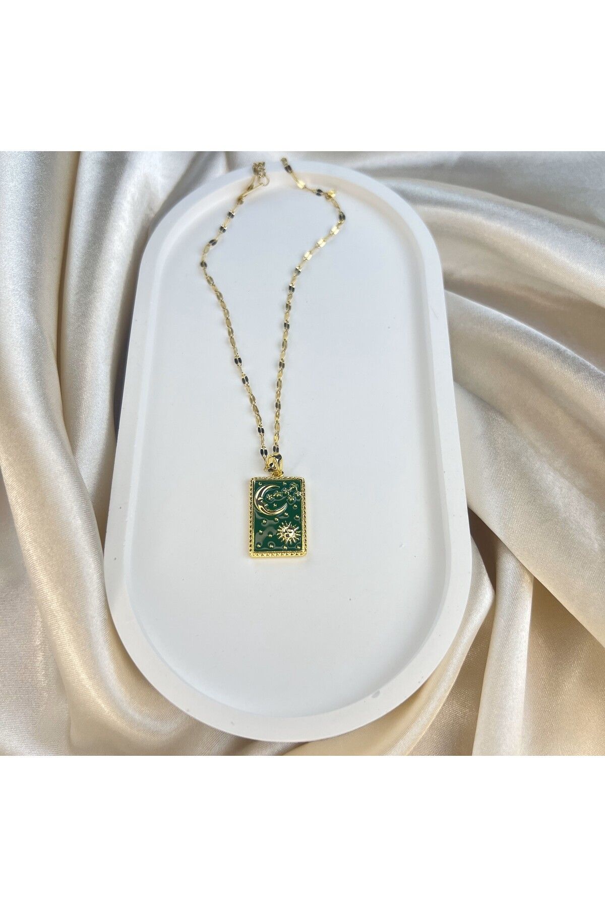 BEMUU STORE Tarot Kartı Figürlü 316L Paslanmaz Çelik Kolye