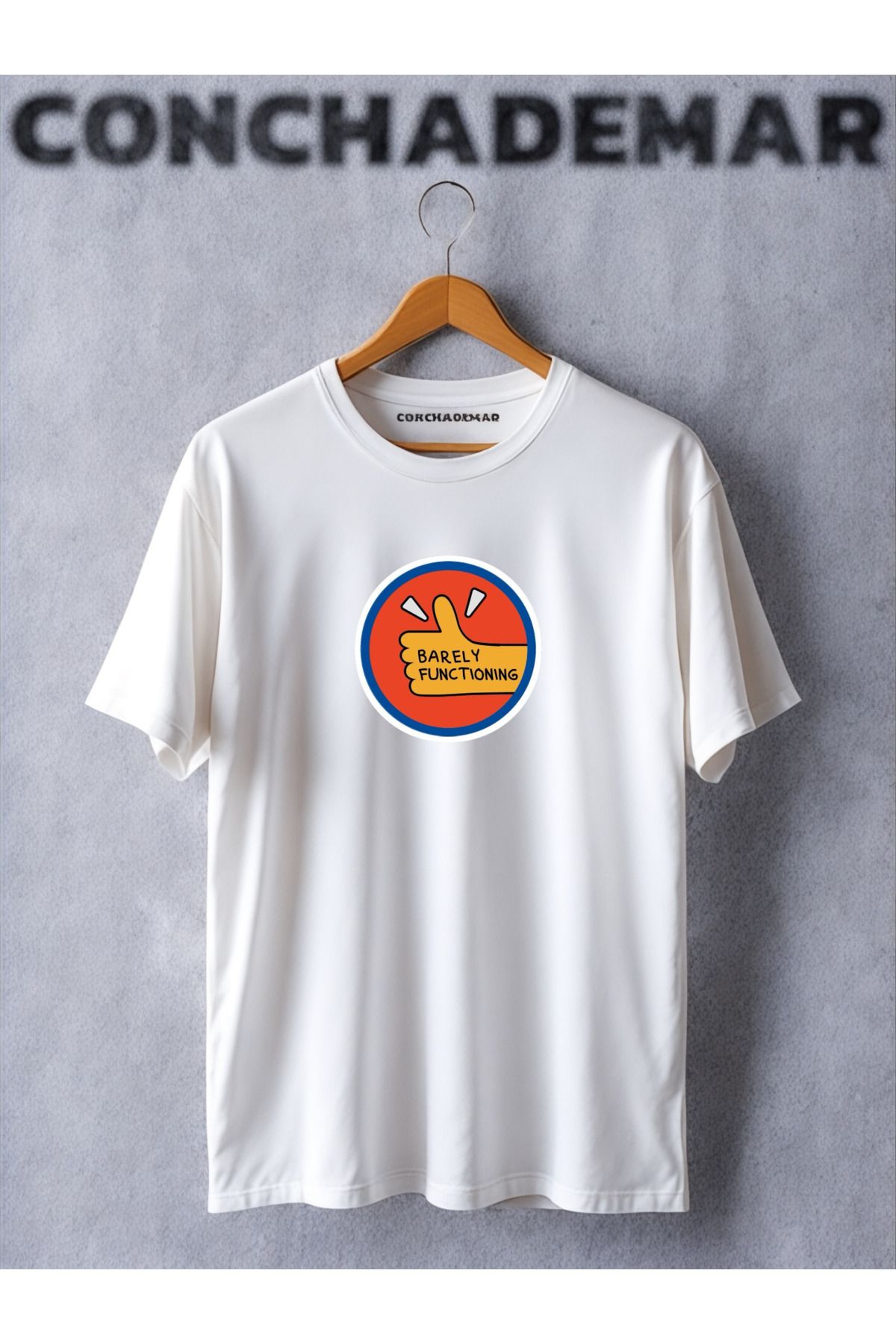Vordevia Barely Functioning Motivasyon Baskılı Oversize T-Shirt