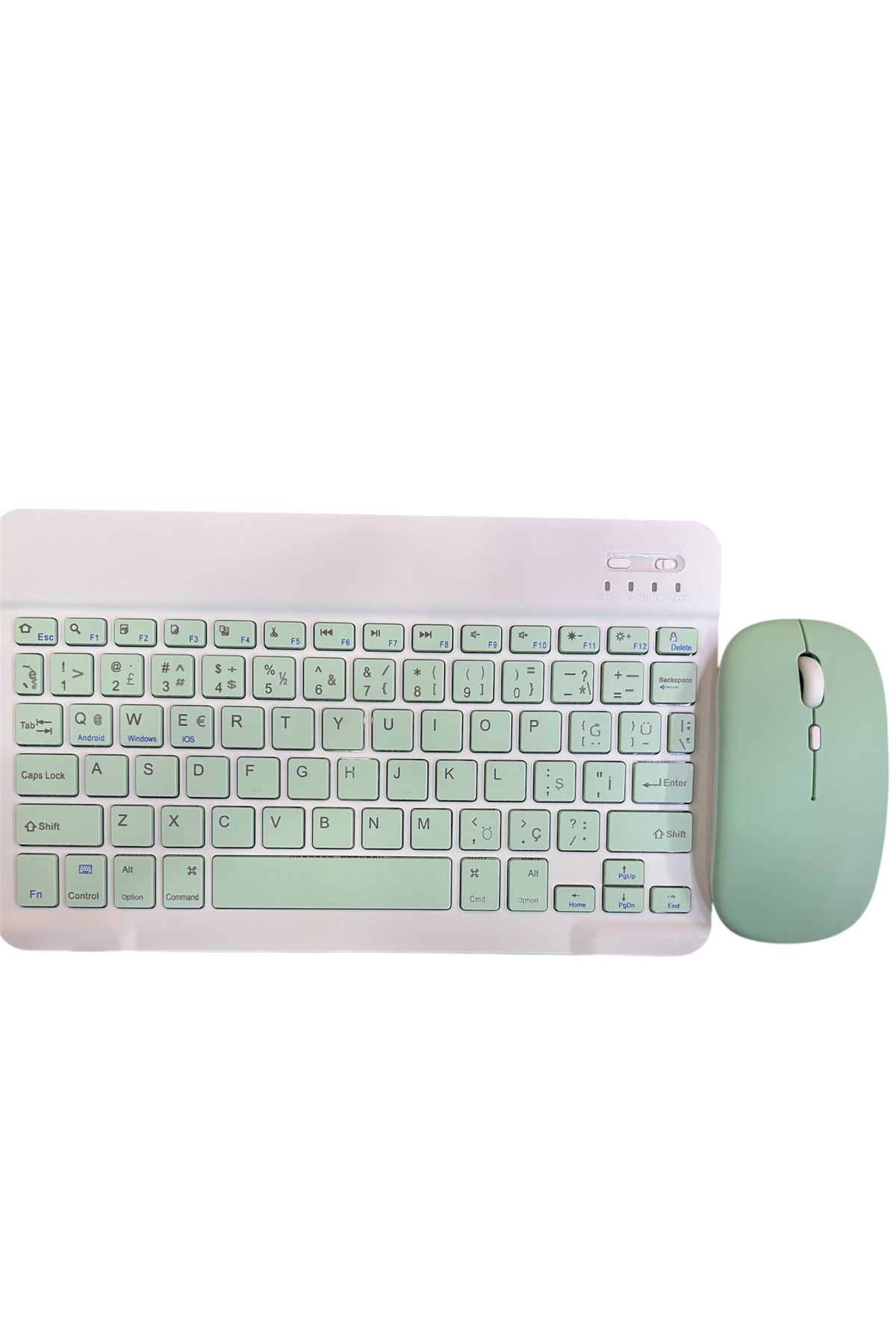shop Renkli Kablosuz Klavye Mouse Seti Yeşil