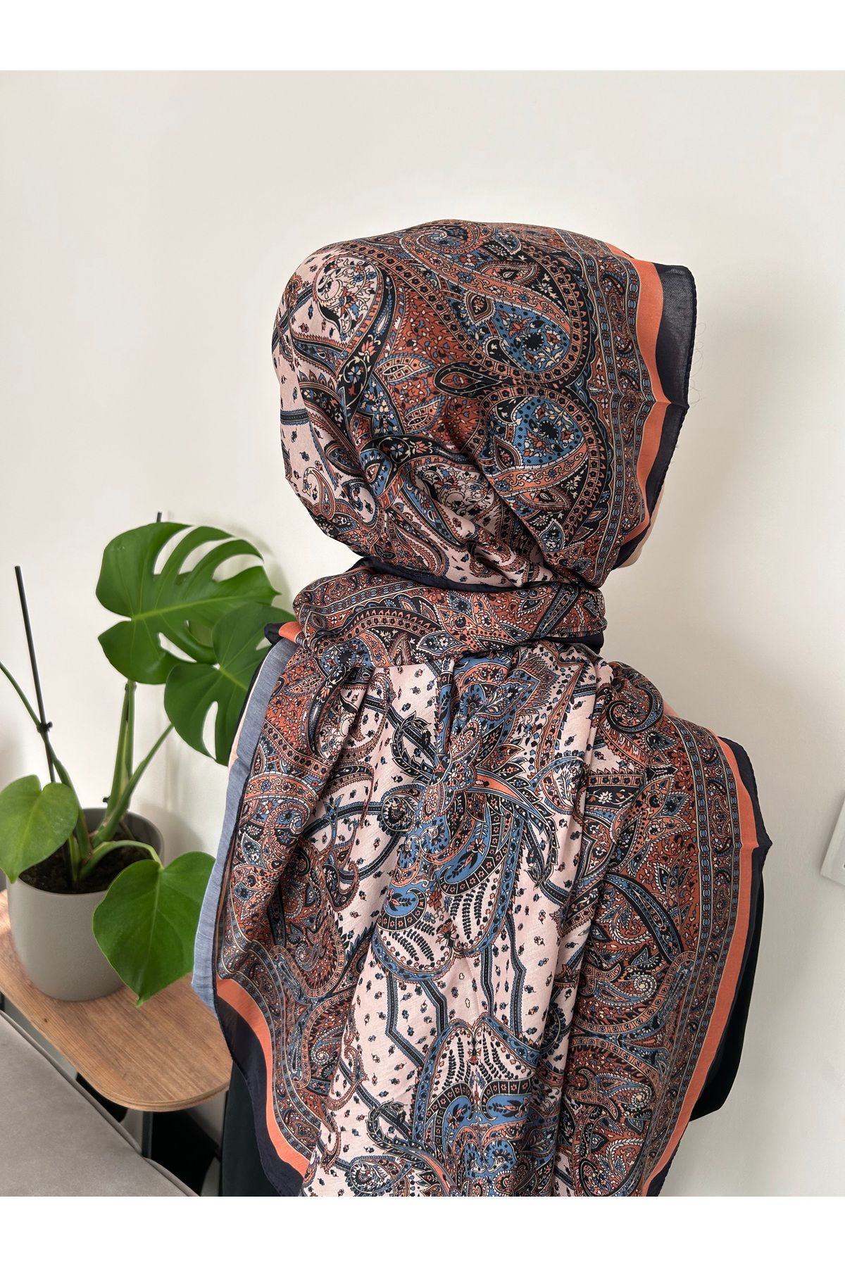 Sümeyye çeyiz Etnik Retro Desen Soft Pamuklu Şal 180*85 cm