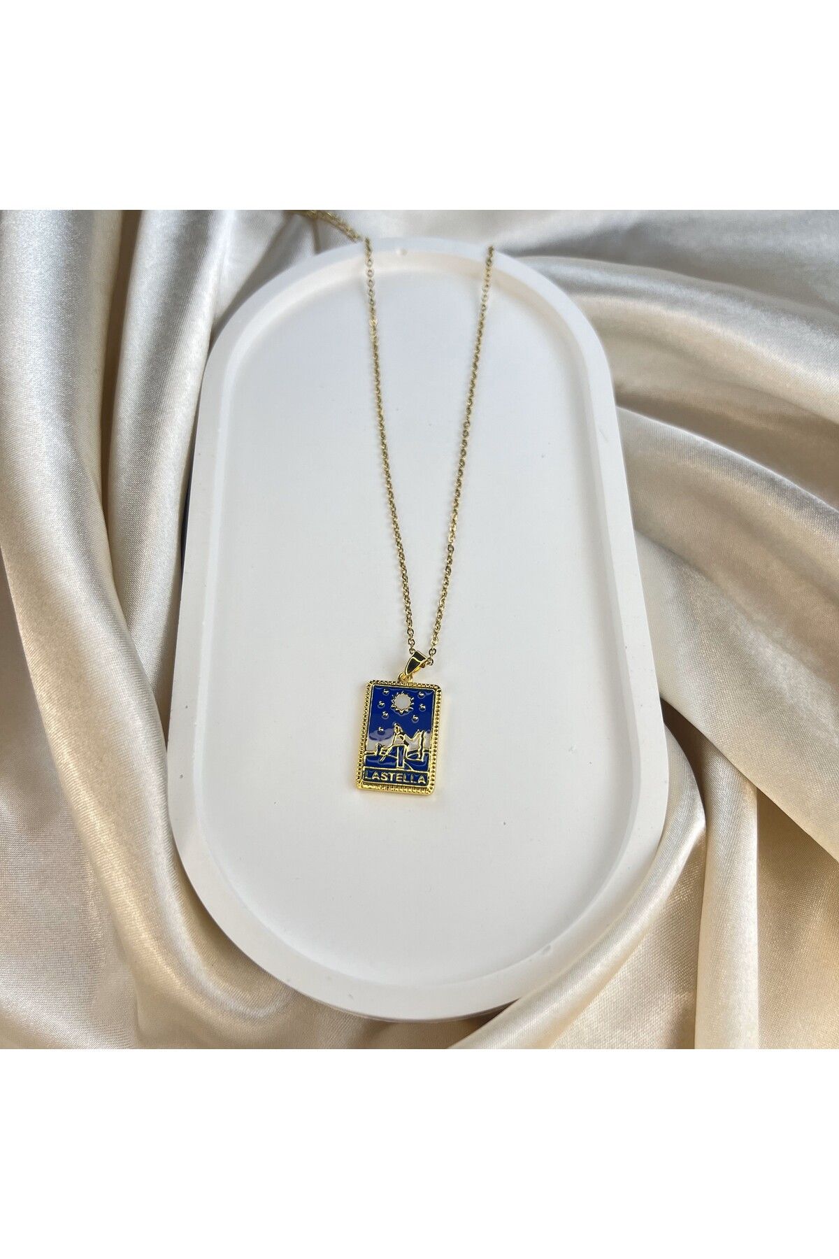 BEMUU STORE Tarot Kartı Figürlü 316L Paslanmaz Çelik Kolye