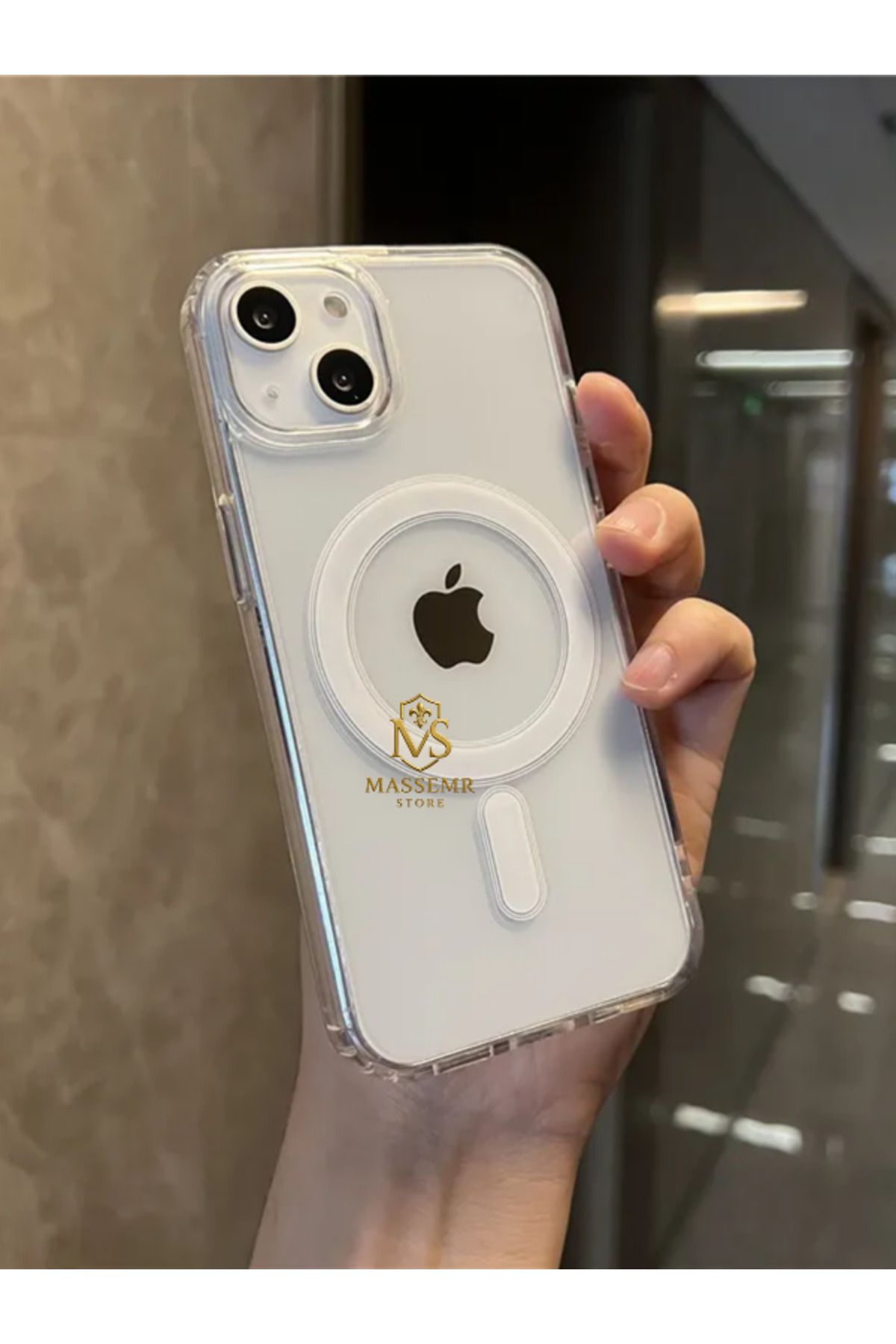 Massemr İPhone 15 Mıknatıslı Şeffaf MagSafe Uyumlu Kılıf – Darbeye Dayanıklı Şarj Destekli