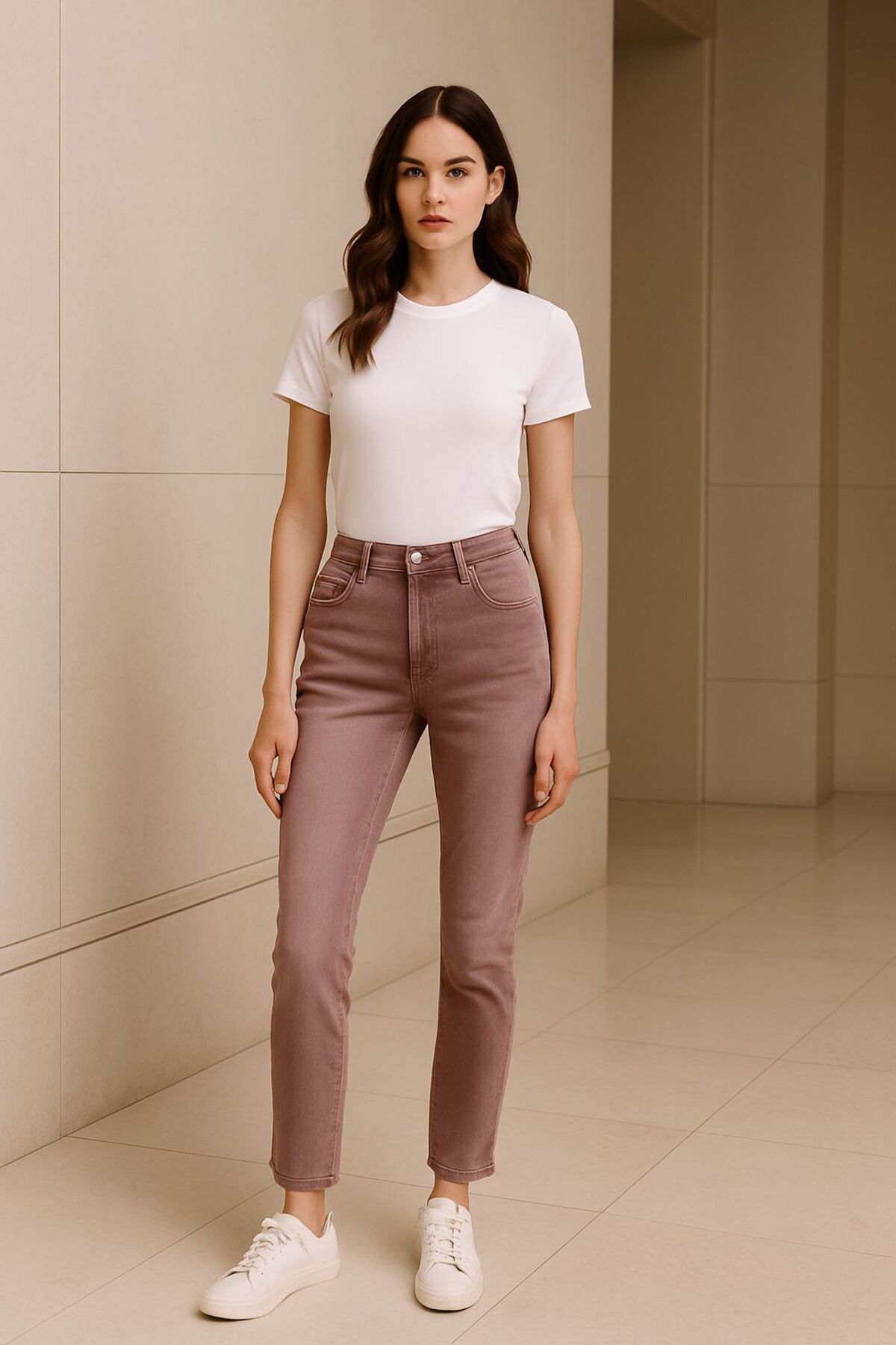 VENTİUP Rose Dust Yüksek Bel Skinny Jean