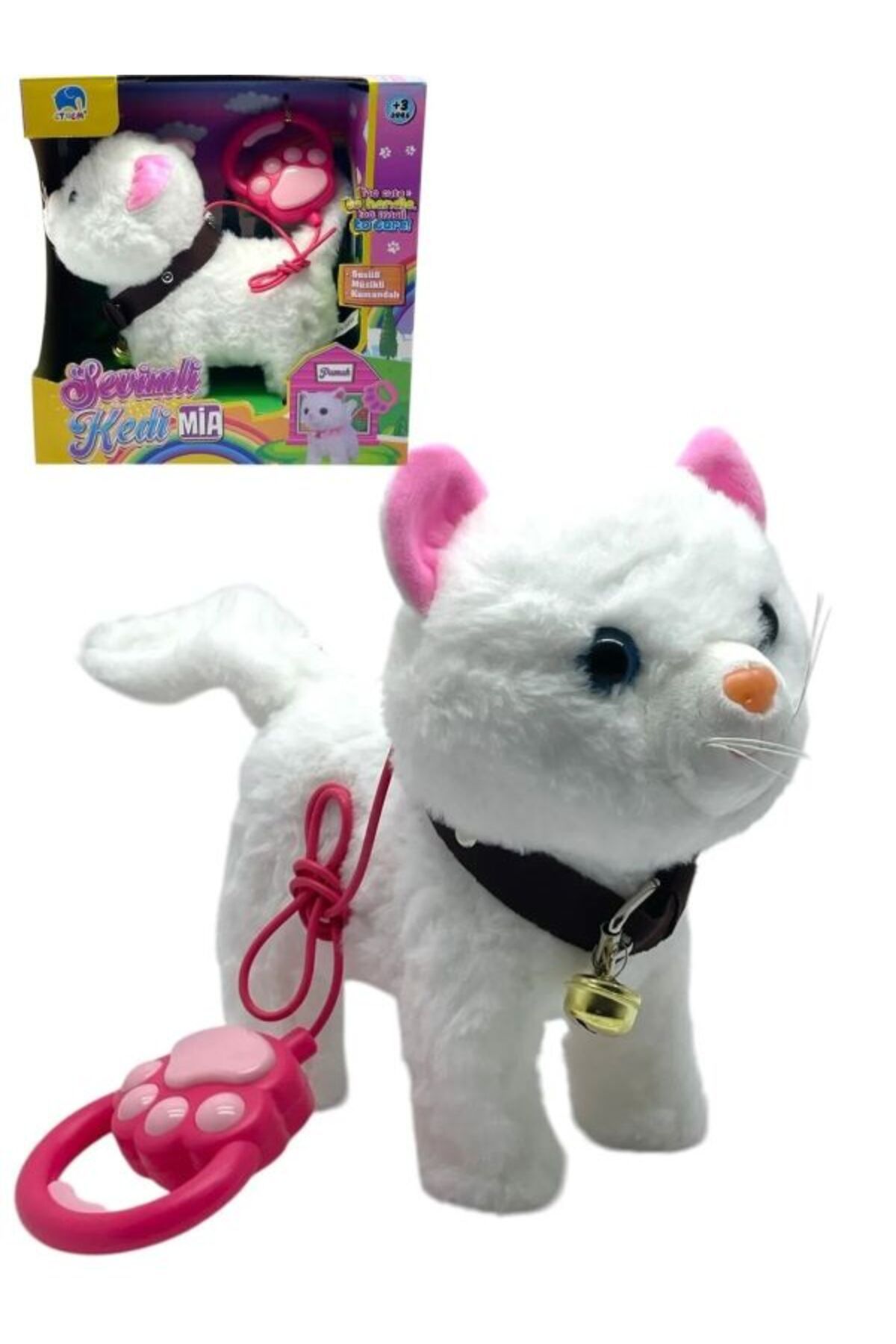 FUNY TOYS TASMALI MİA KEDİ SEVİMLİ PELUŞ PİLLİ OYUNCAK KEDİ