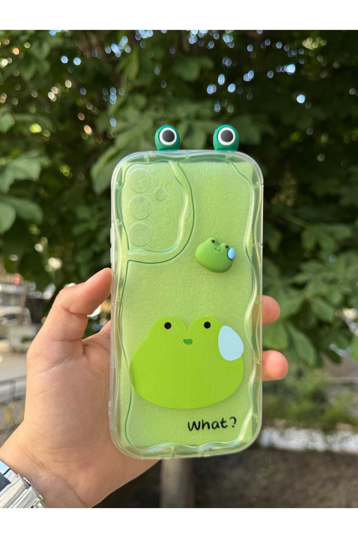 LioTech Realme C65 Uyumlu Kurbağa Desenli Kulak Desenli Darbe Emici Özelliğe Sahip Kılıf
