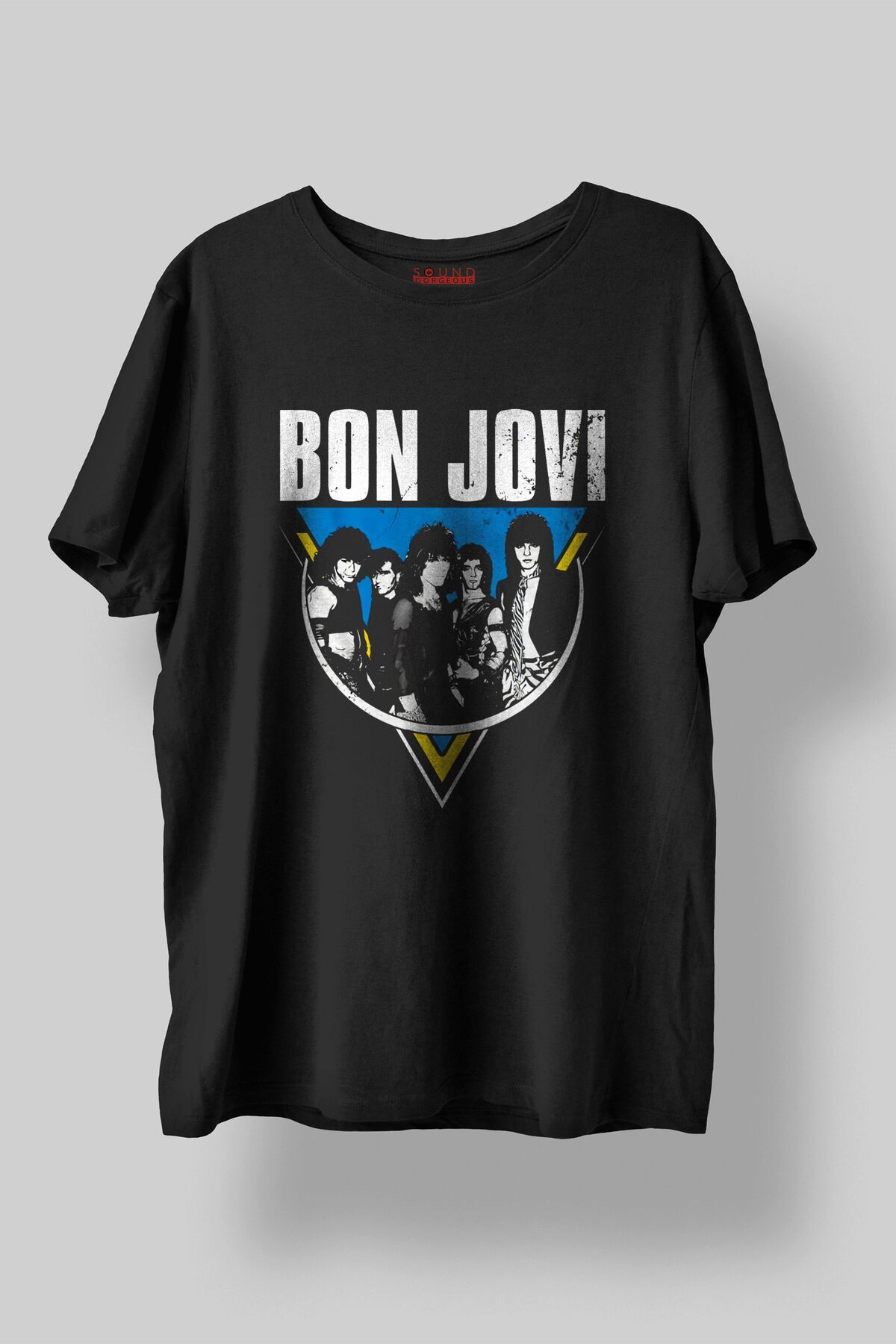Sound Gorgeous Bon Jovi Müzik Baskılı Regular Fit Unisex Siyah T-Shirt %100 Pamuk No:0081