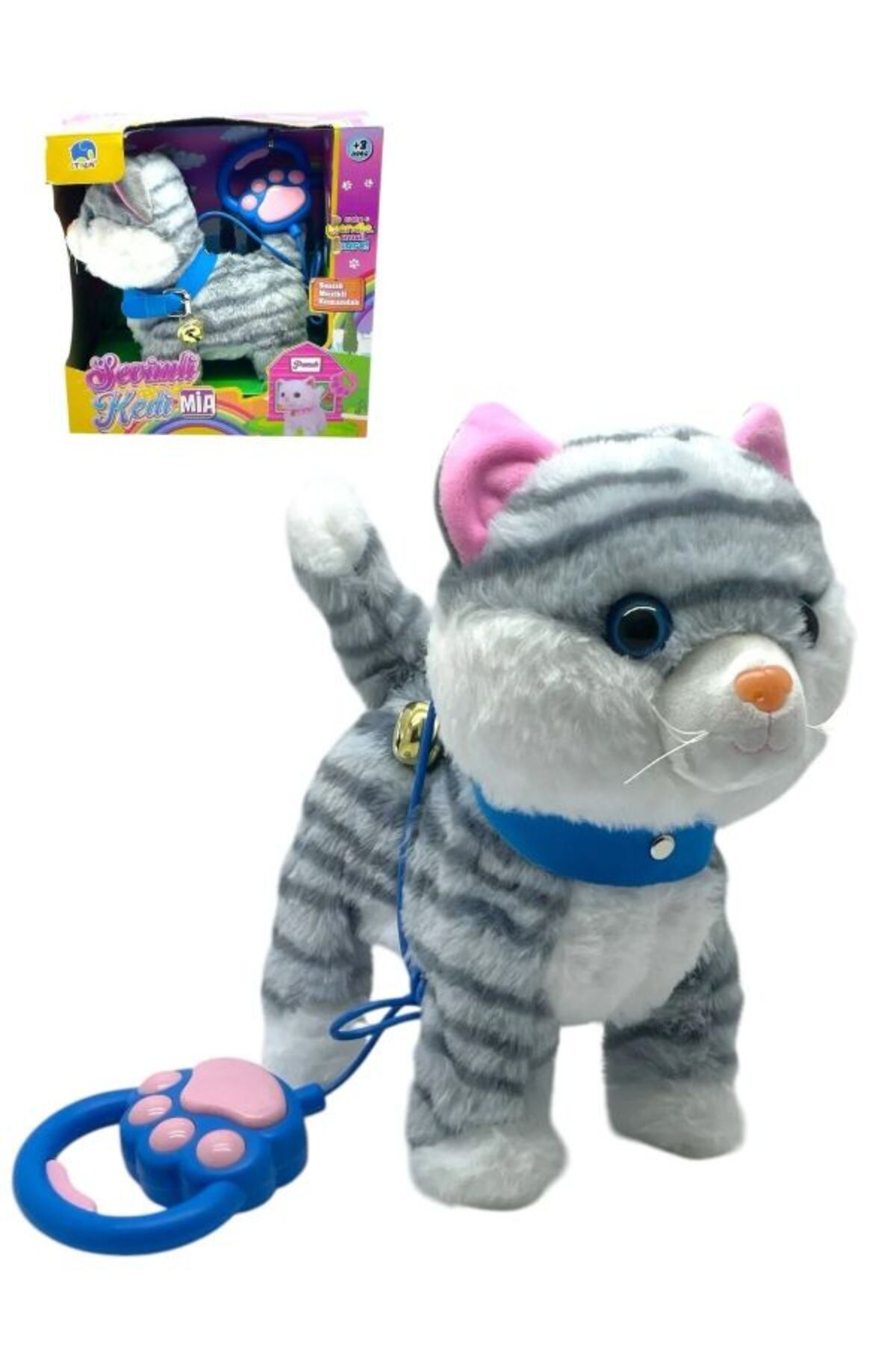 FUNY TOYS TASMALI MİA KEDİ SEVİMLİ PELUŞ PİLLİ OYUNCAK KEDİ
