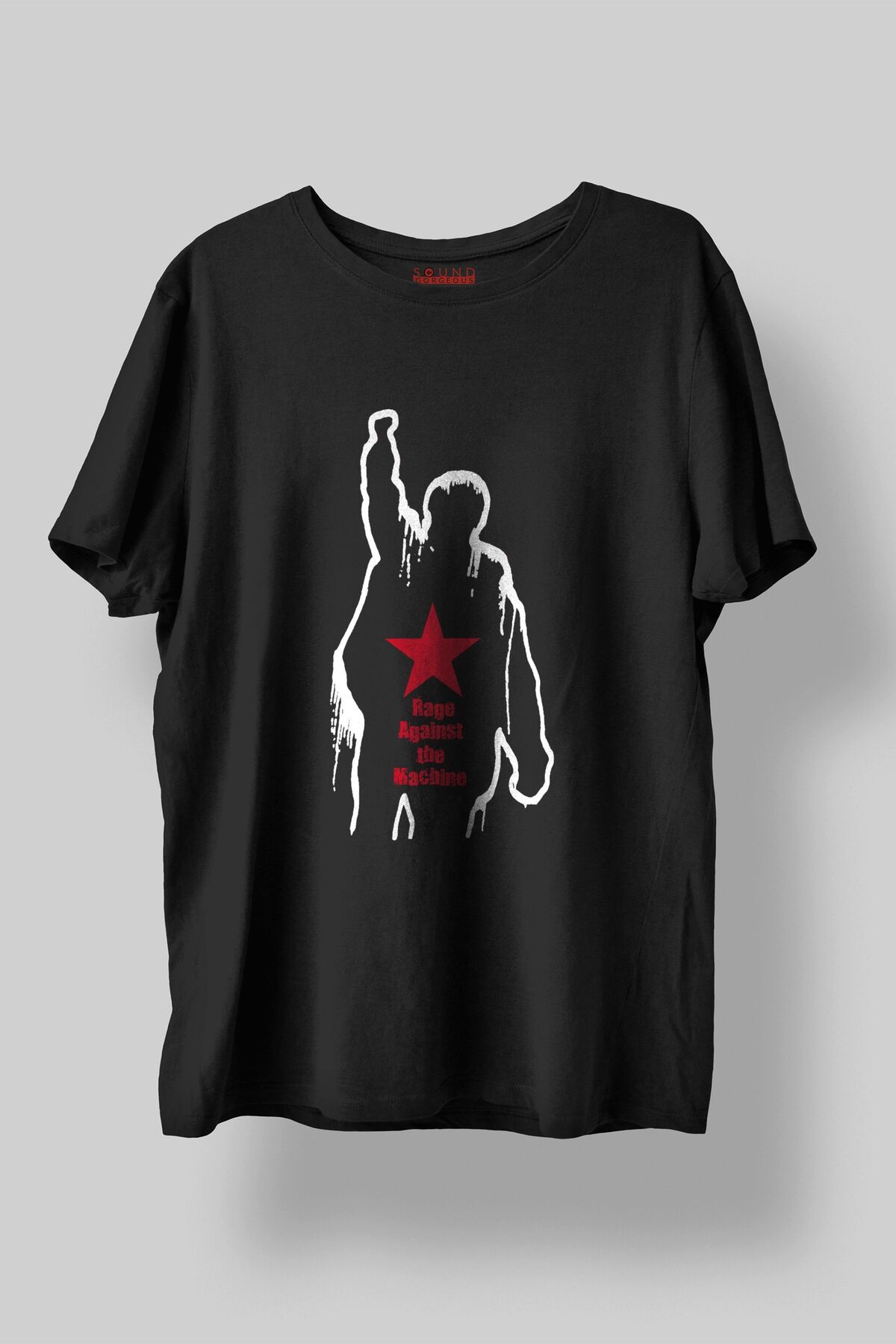 Sound Gorgeous Rage Against The Machine Müzik Baskılı Regular Fit Unisex Siyah T-Shirt %100 Pamuk No:0322