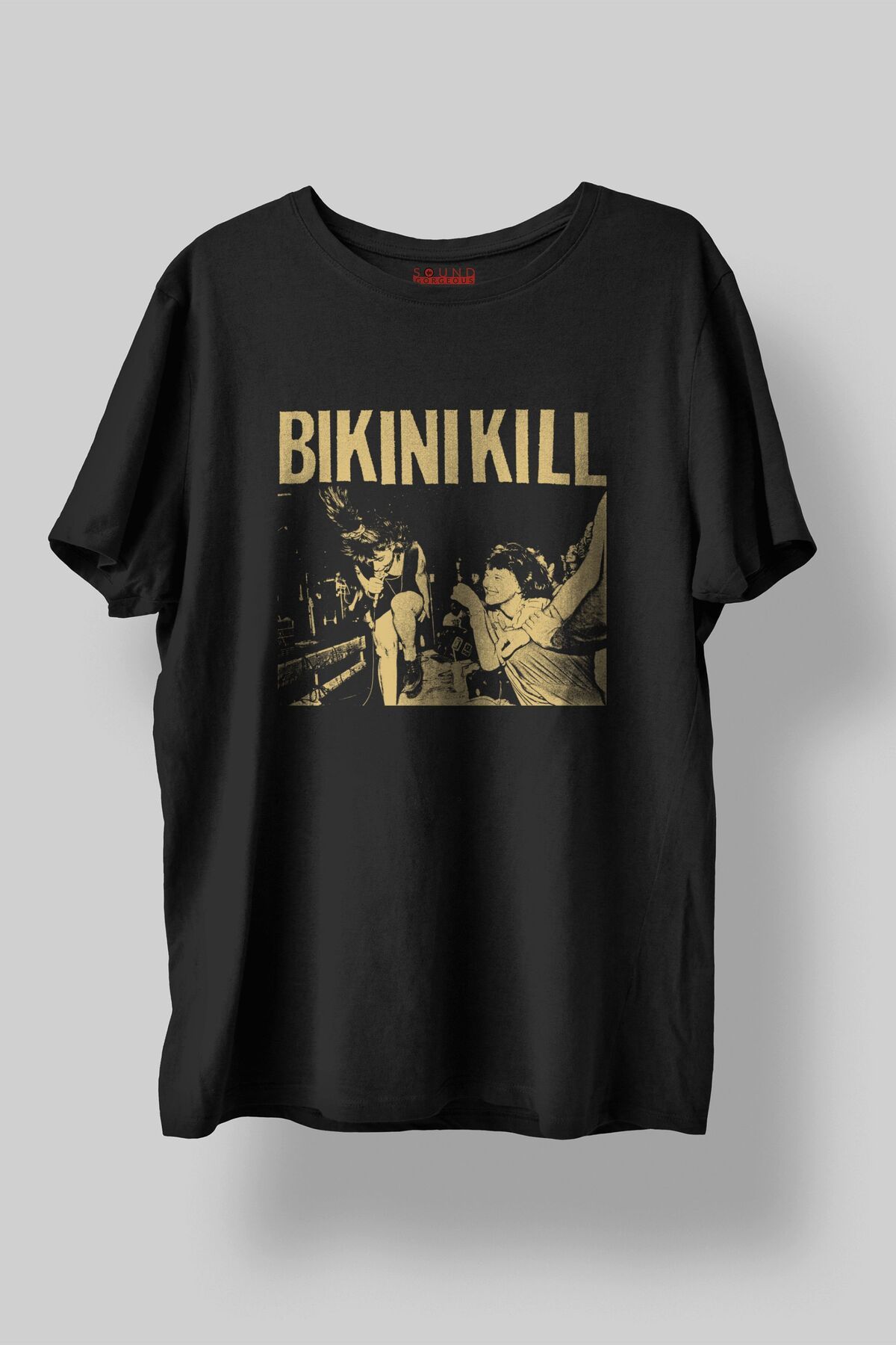 Sound Gorgeous Bikini K*ll Müzik Baskılı Regular Fit Unisex Siyah T-Shirt %100 Pamuk No:0045