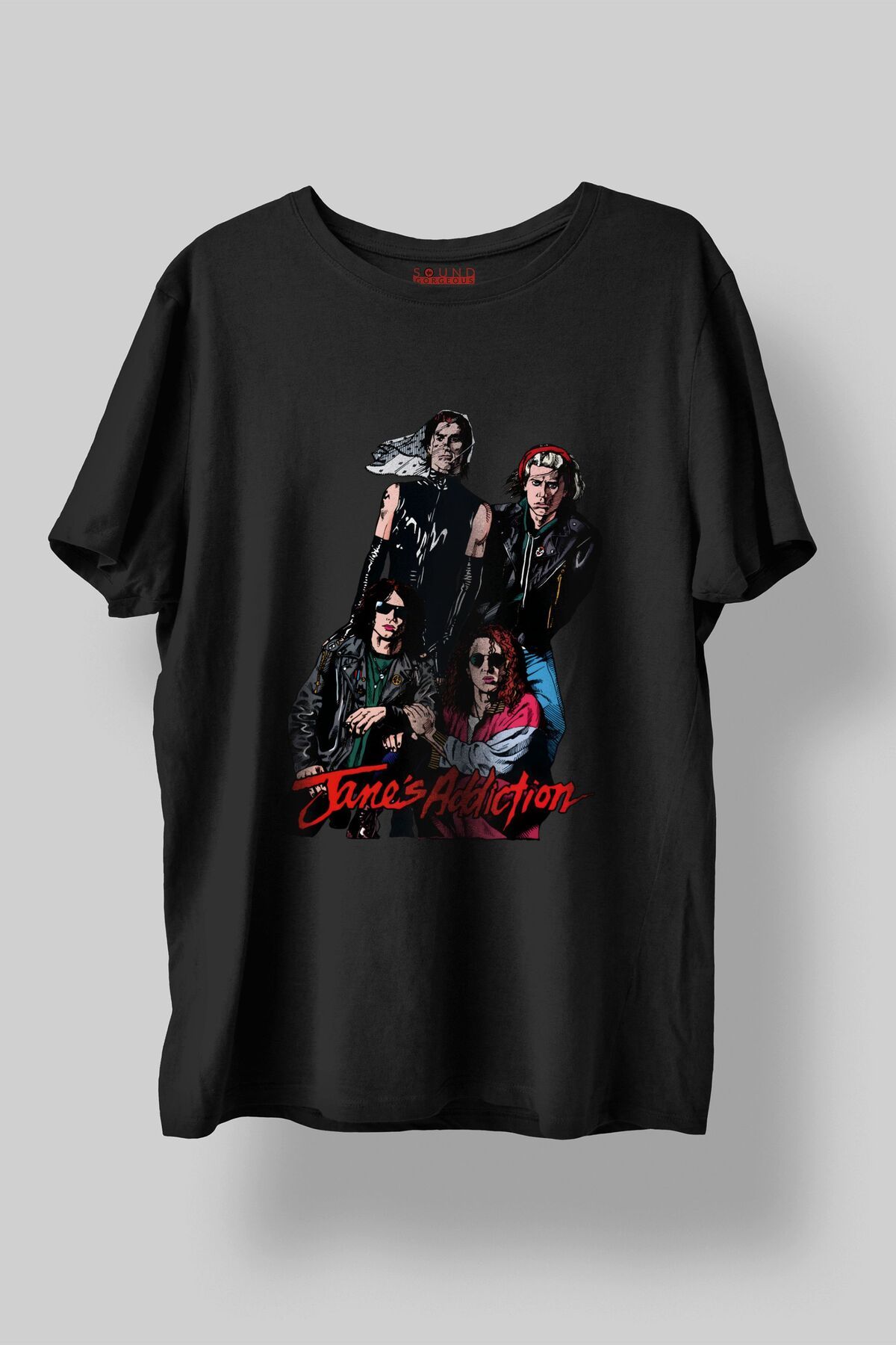 Sound Gorgeous Jane's Addiction Müzik Baskılı Regular Fit Unisex Siyah T-Shirt %100 Pamuk No:0165