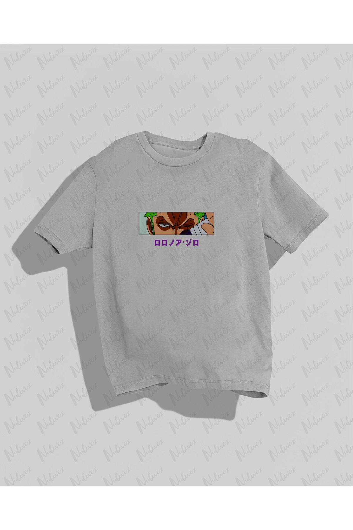 Nulivez One Piece Zoro Tasarımı Baskılı Yüksek Kalite Kompakt Unisex Oversize T-Shirt