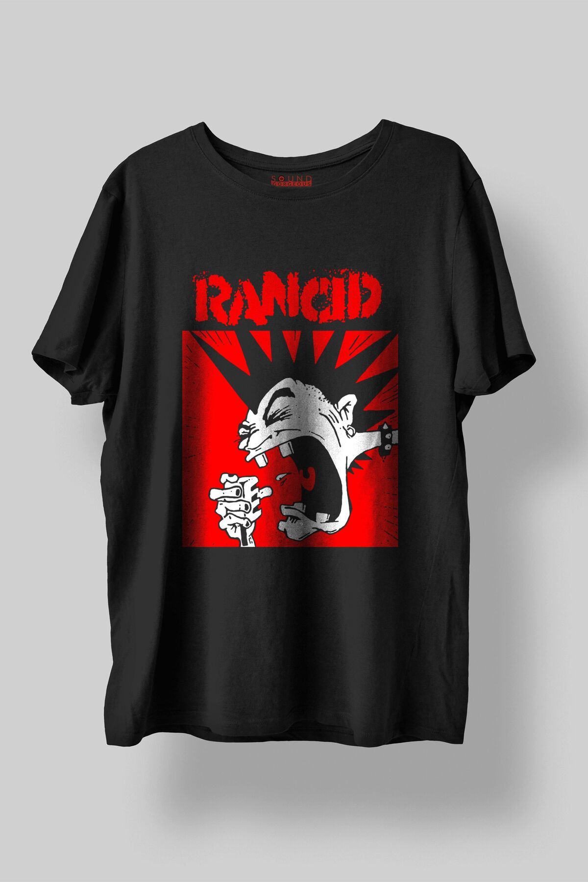Sound Gorgeous Rancid Müzik Baskılı Regular Fit Unisex Siyah T-Shirt %100 Pamuk No:0313
