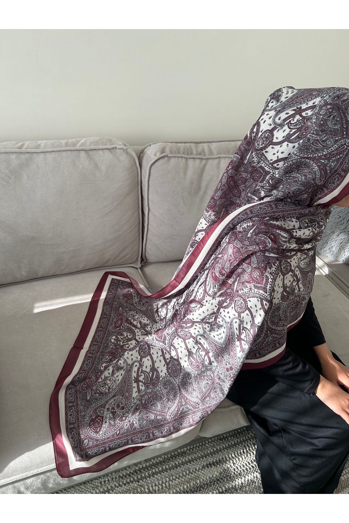 Sümeyye çeyiz Etnik Retro Desen Soft Pamuklu Şal 180*85 cm