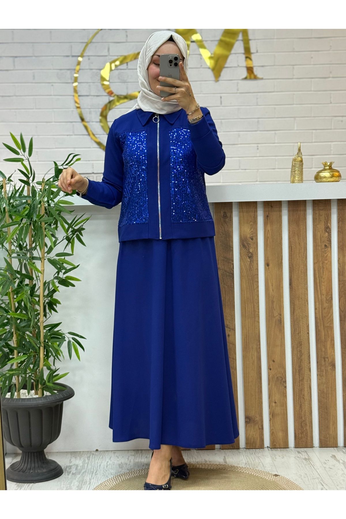 Meryemce Butik PUL PAYET İŞLİ ETEKLİ TAKIM