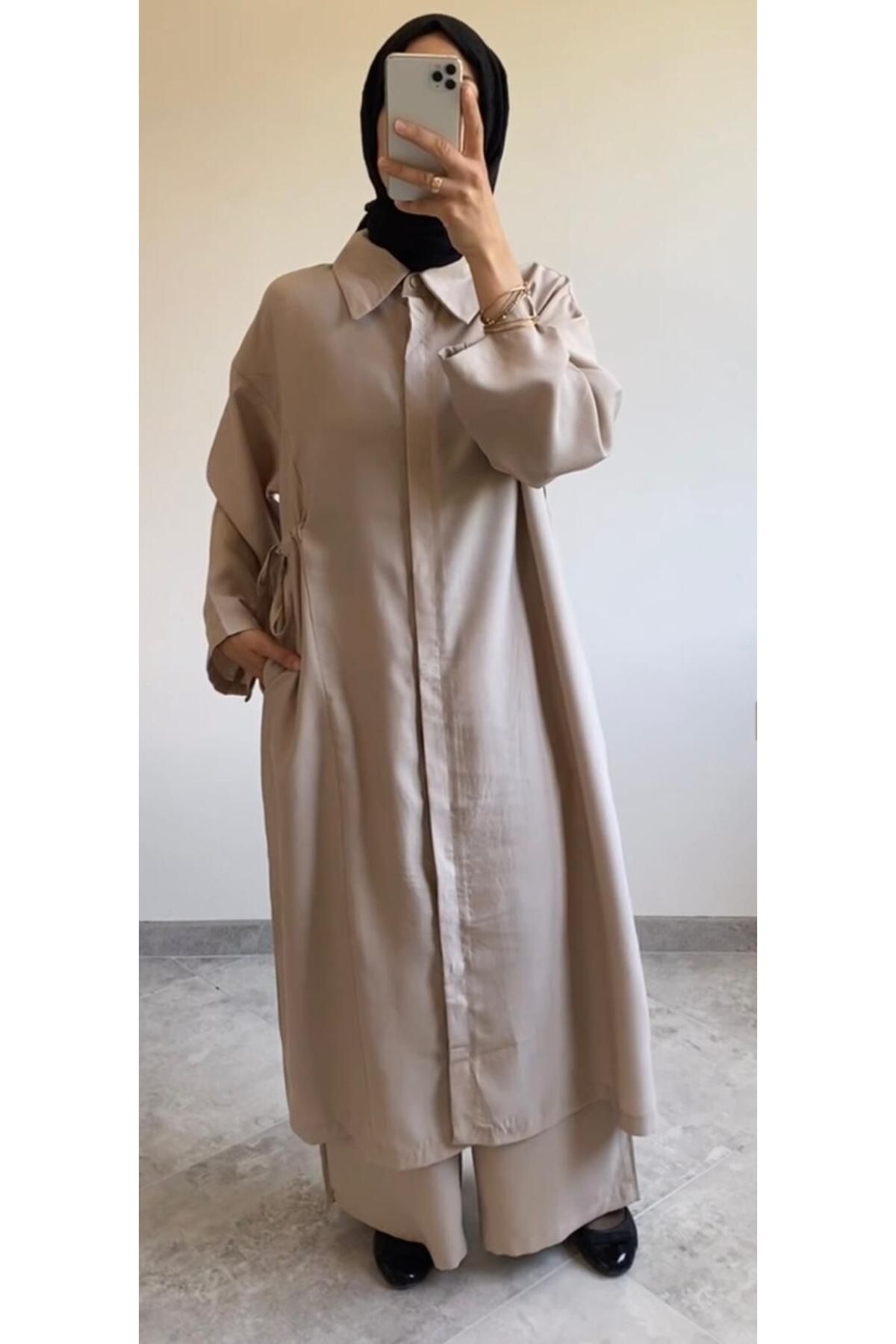 Ayshan Moda Yandan Baglamali Uzun Tunik