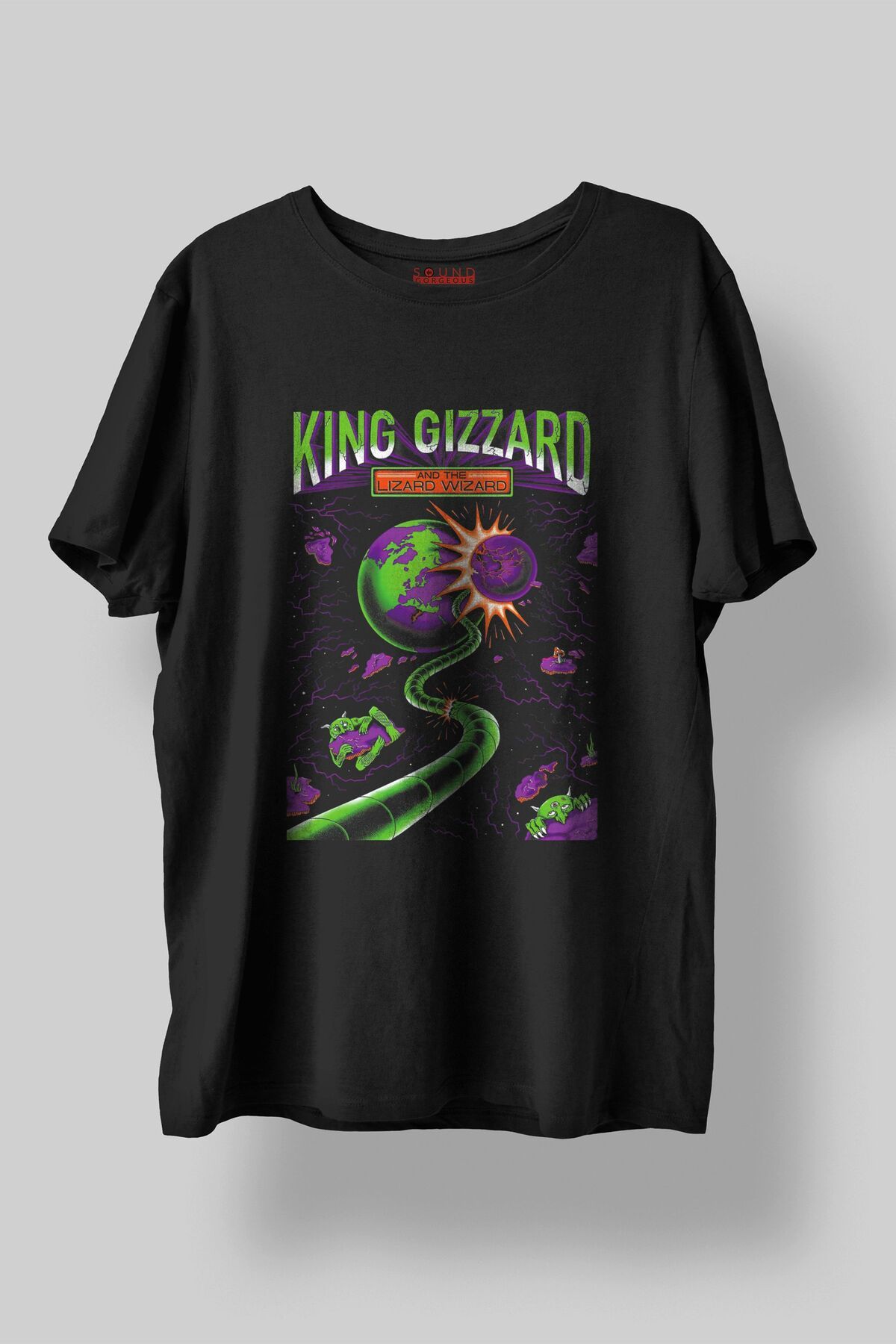 Sound Gorgeous King Gizzard Lizzard Wizard Müzik Baskılı Regular Fit Unisex Siyah T-Shirt %100 Pamuk No:0193