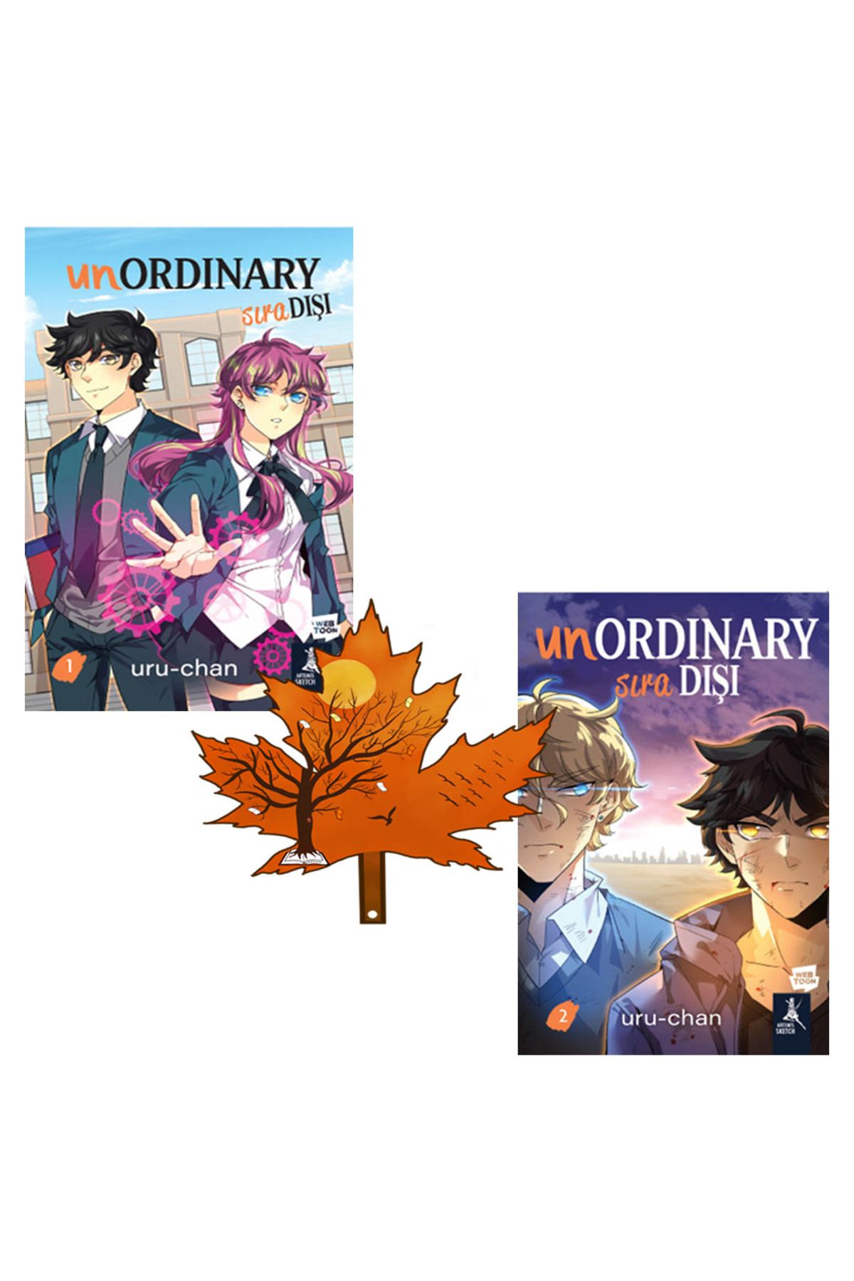Artemis Yayınları çizgi roman - anime - Unordinary - Sıradışı 1 - ve sıradışı 2 - UruChan - manga - kitap ayracı ile