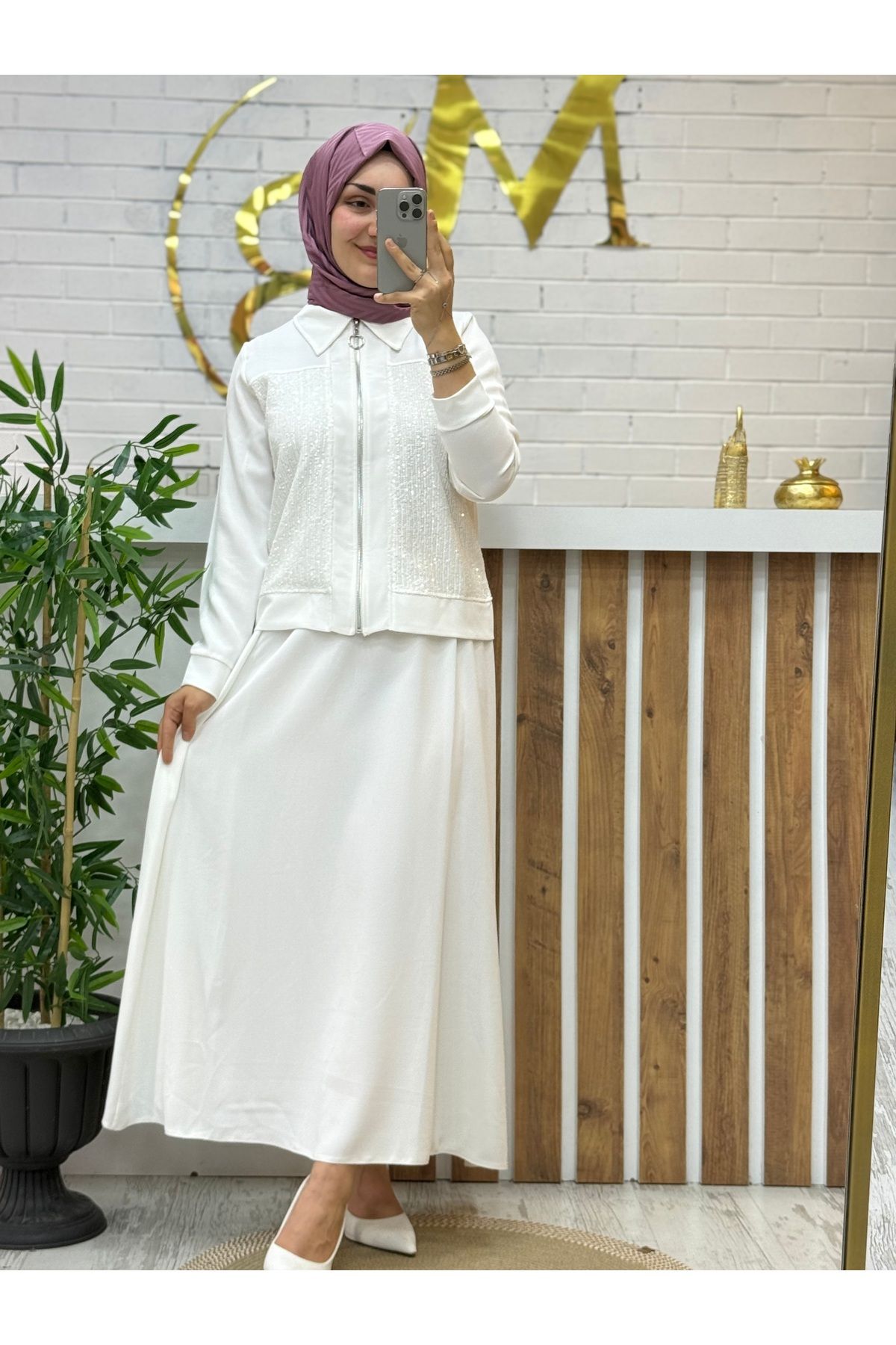 Meryemce Butik PUL PAYET İŞLİ ETEKLİ TAKIM