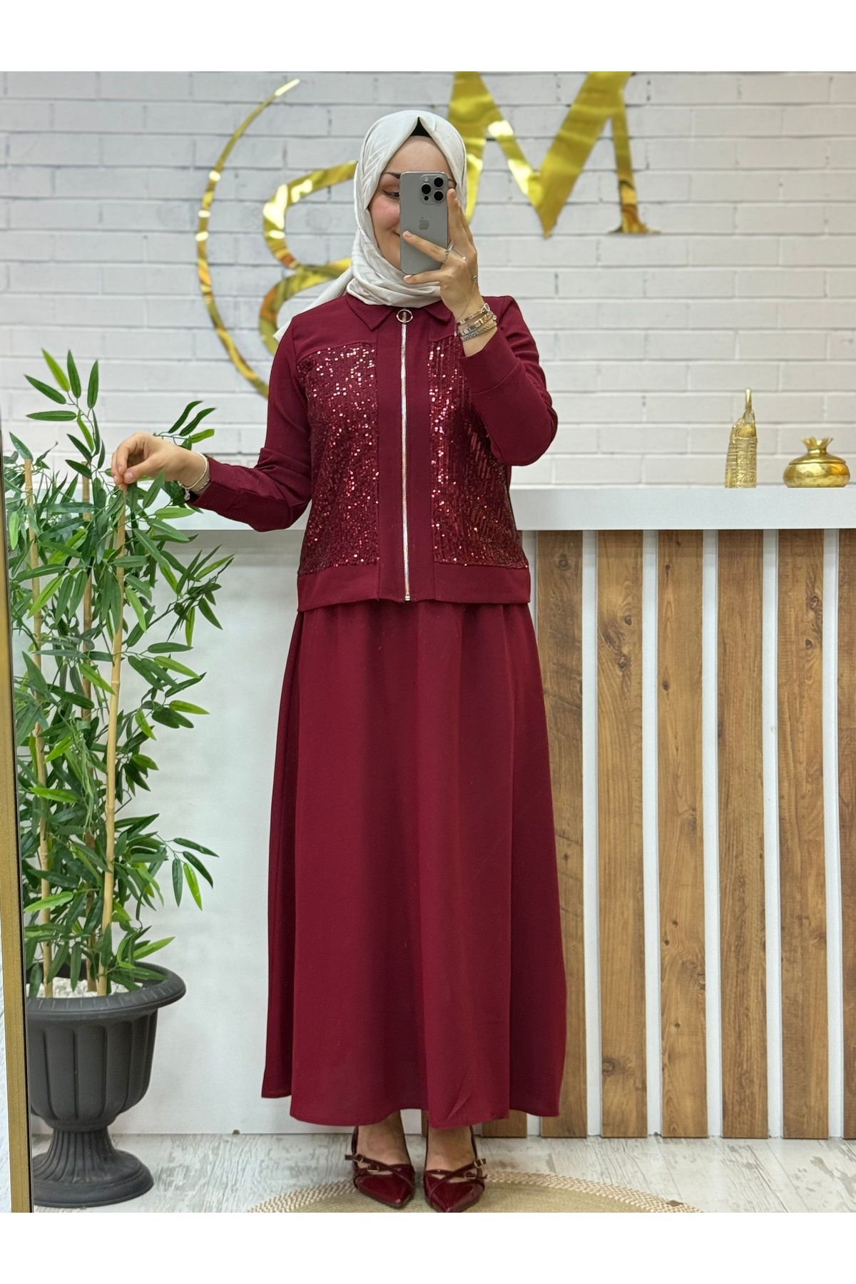 Meryemce Butik PUL PAYET İŞLİ ETEKLİ TAKIM