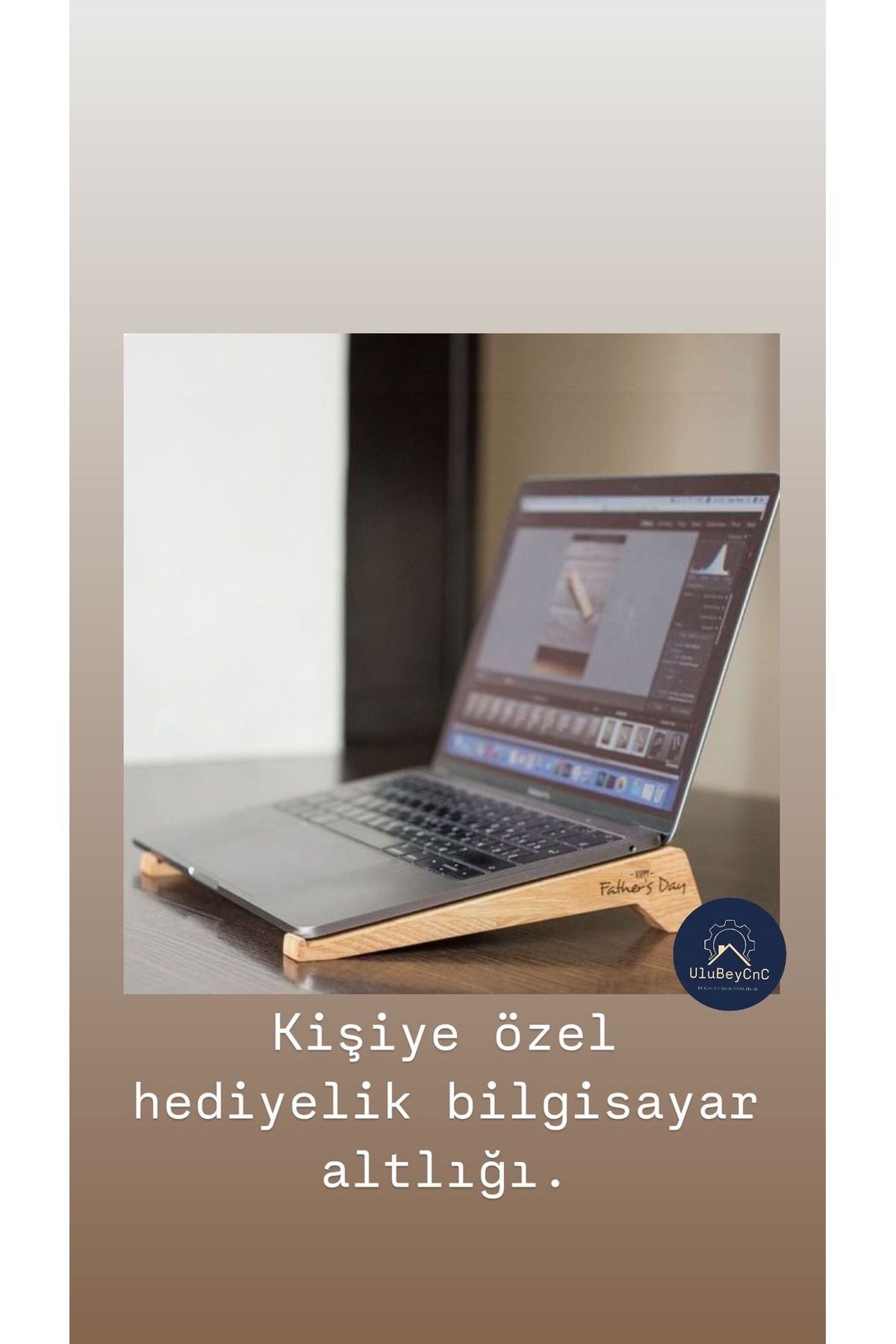 UluBey CnC Ahşap Laptop altlığı