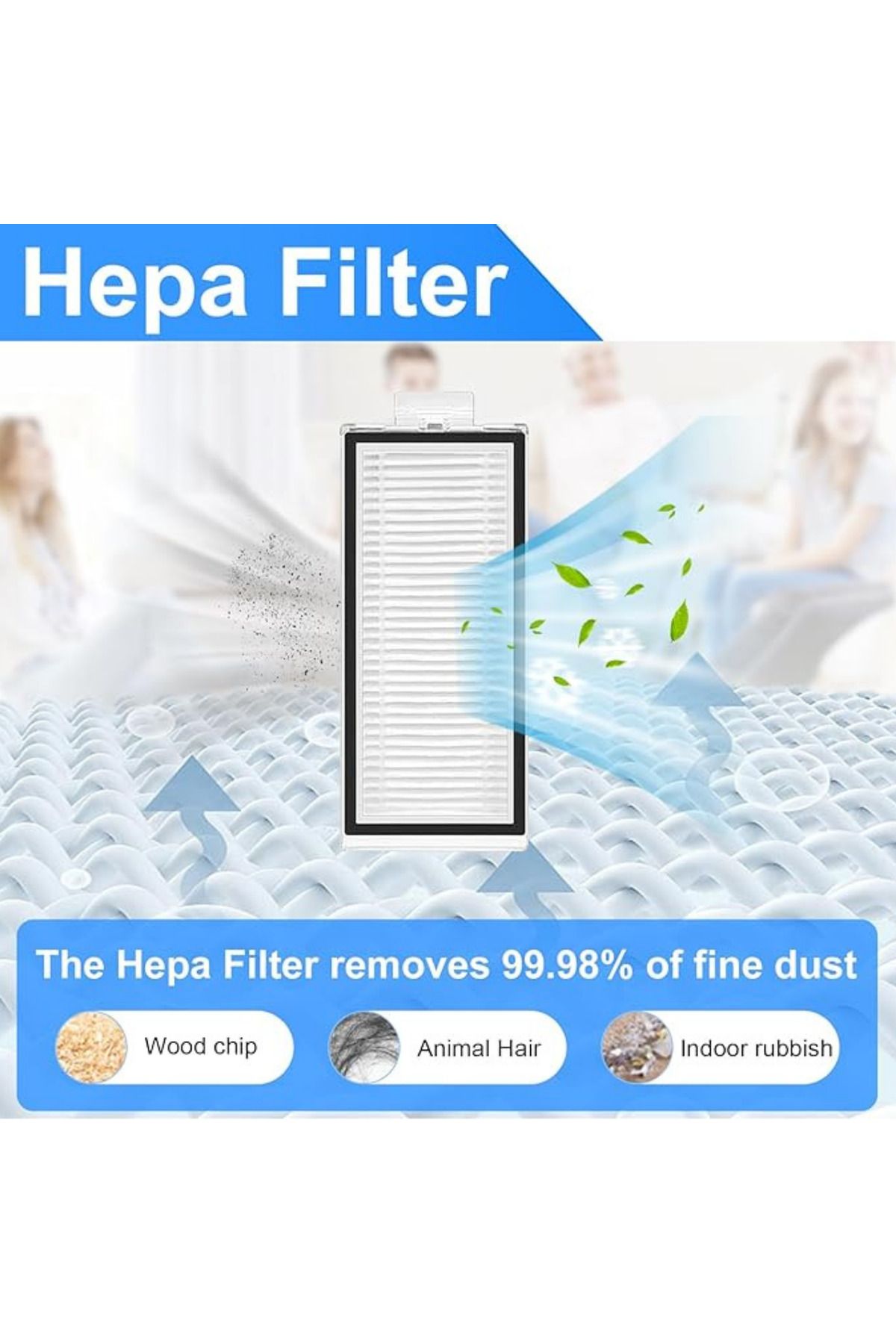 Roborock-Q7,Q7 Max Plus Compatible Hepa Filter, Brush Spare Part Refill Set - 5 Pieces 2