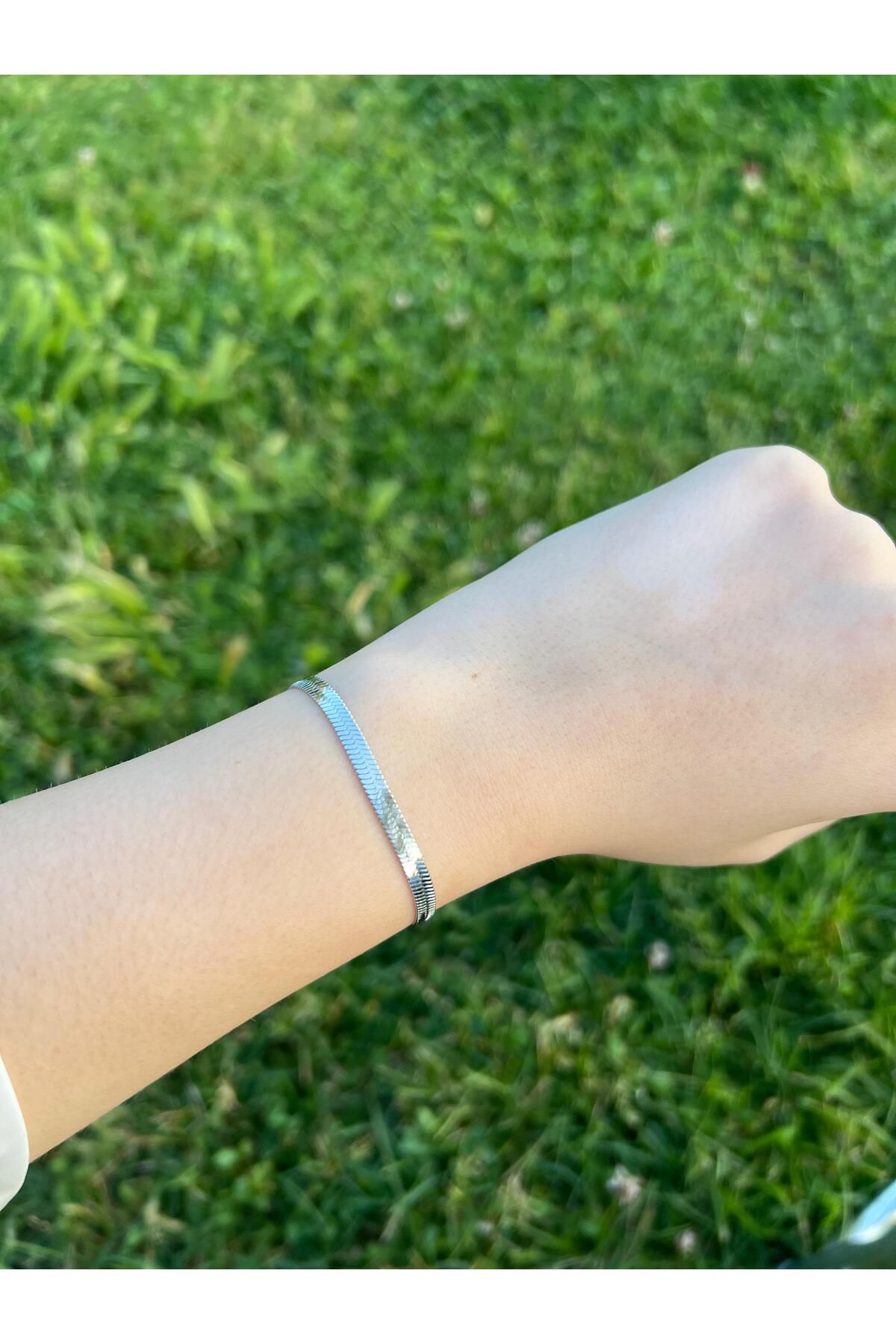 Glowy&Co. Vera Silver Kararmaz Çelik Bileklik