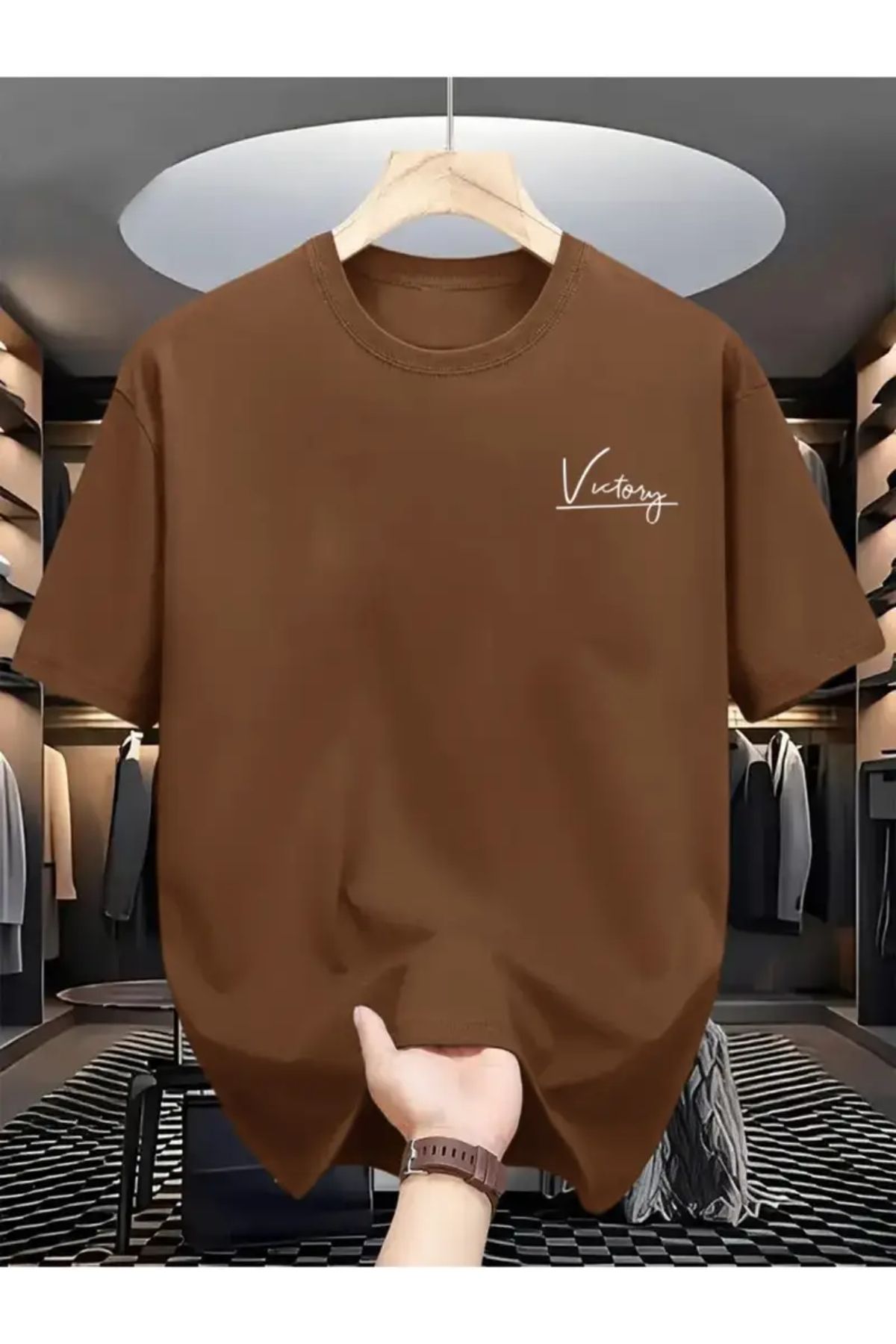 MANCY Unisex Victory Baskılı Oversize T-shirt