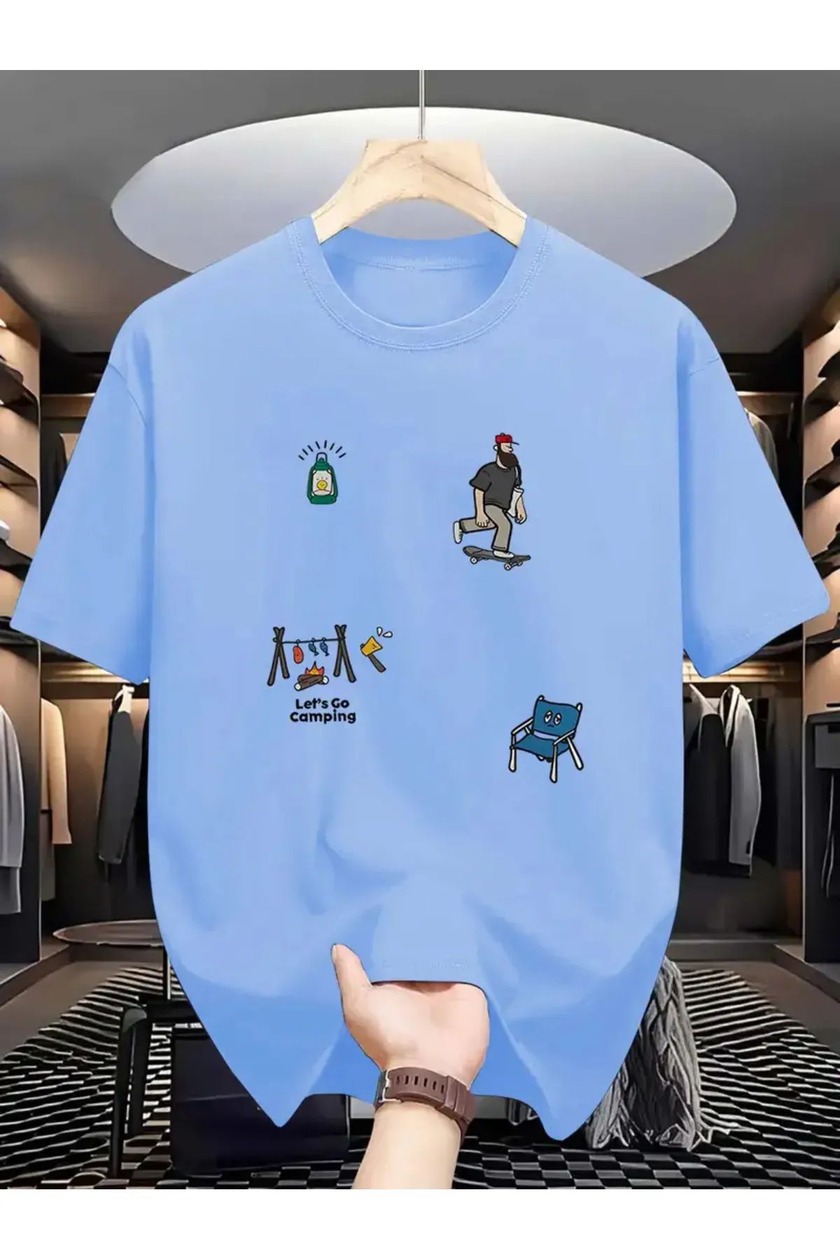 MANCY Unisex Büyük Beden Minimal Baskılı Oversize %100 Pamuk T-shirt