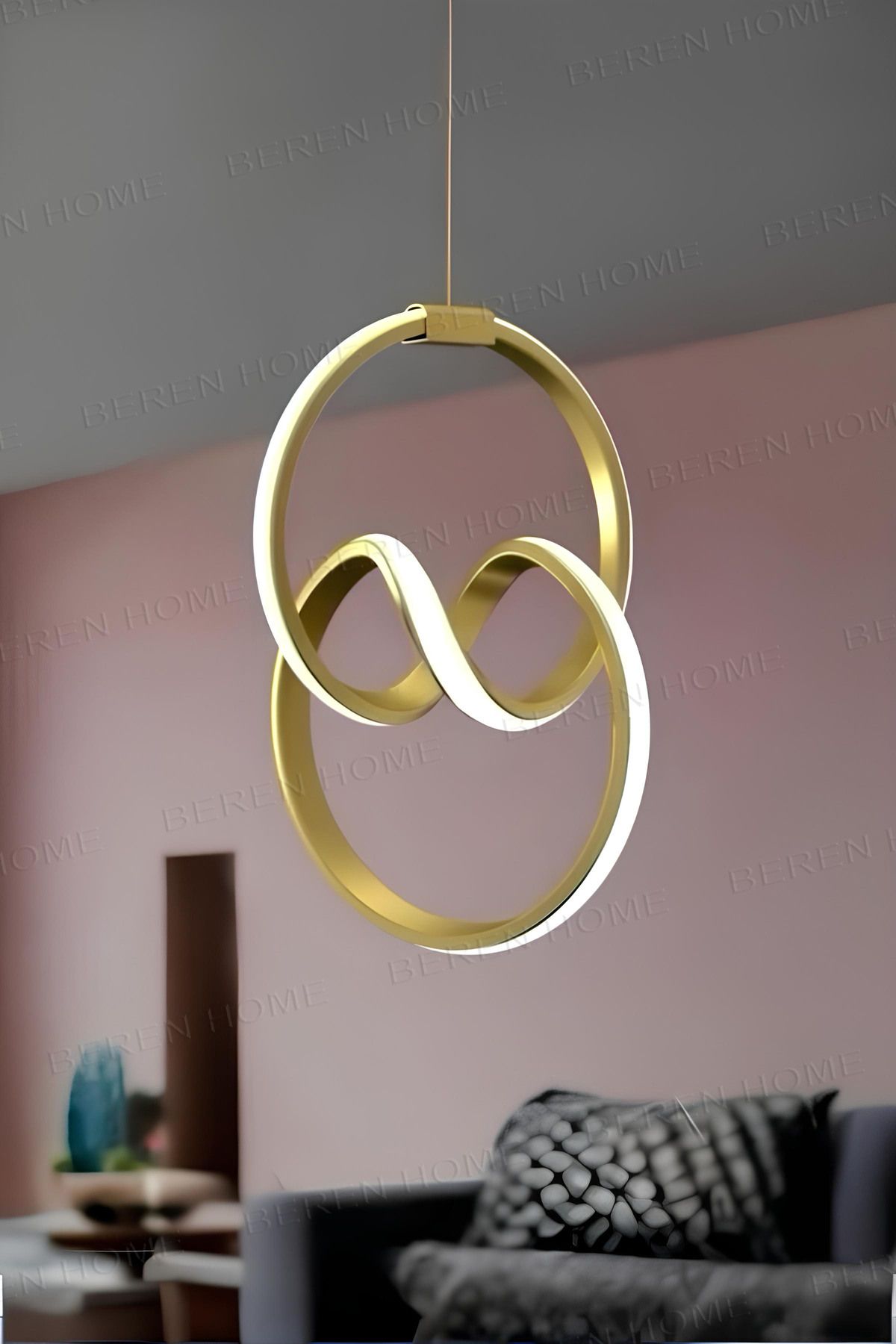 BEREN HOME Eva Eskitme Tek Renk Modern Sarkıt Led Avize