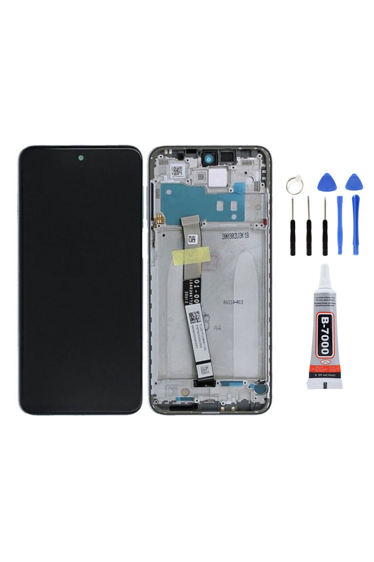 TamirCep Xiaomi Redmi Note 9S Uyumlu Çıtalı Gri Ekran Lcd Dokunmatik