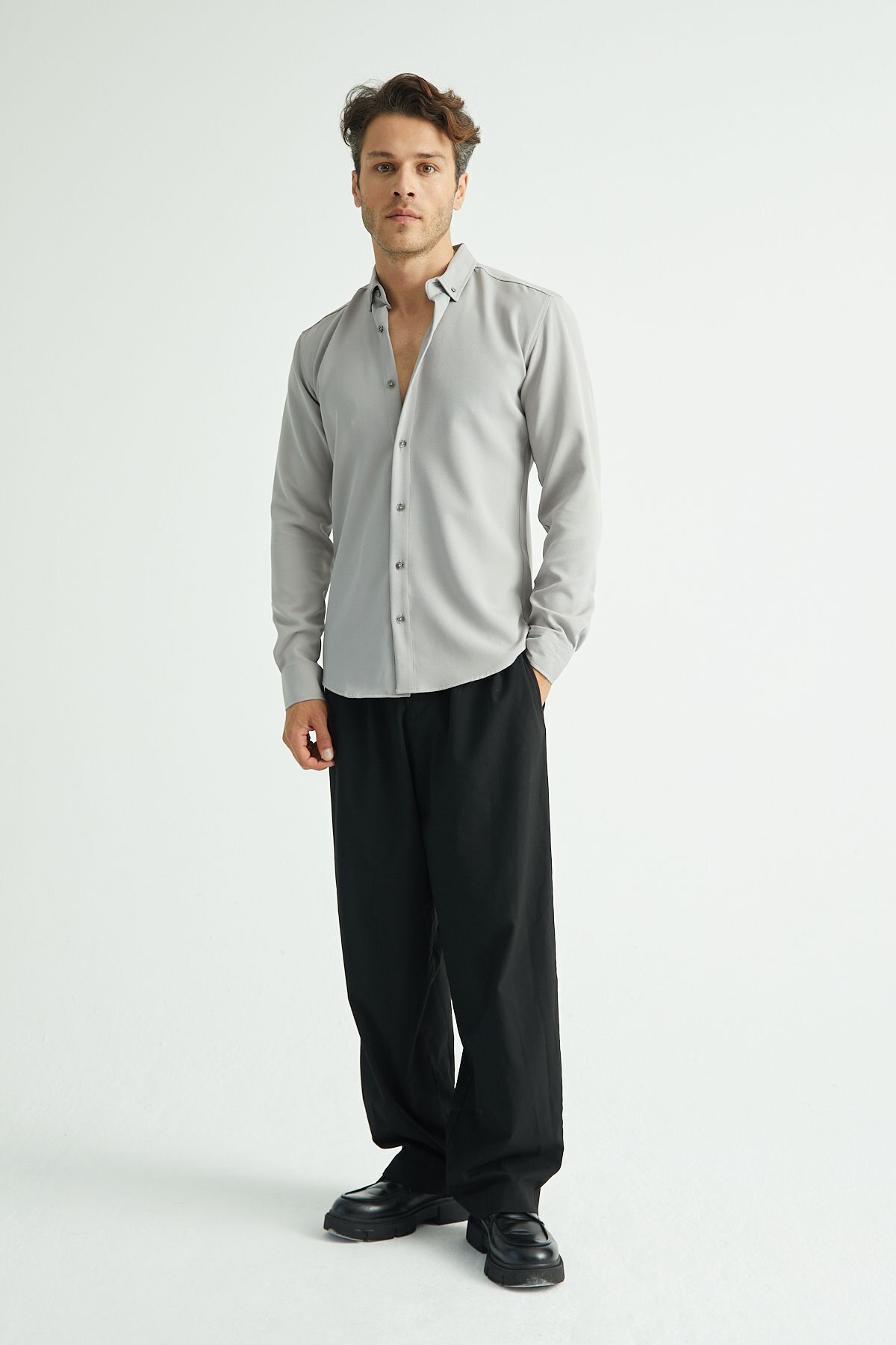 Redline  Flex Slim Fit Yumuşak Kolay Ütü Nefes Alan Erkek Gömlek - Görsel 4