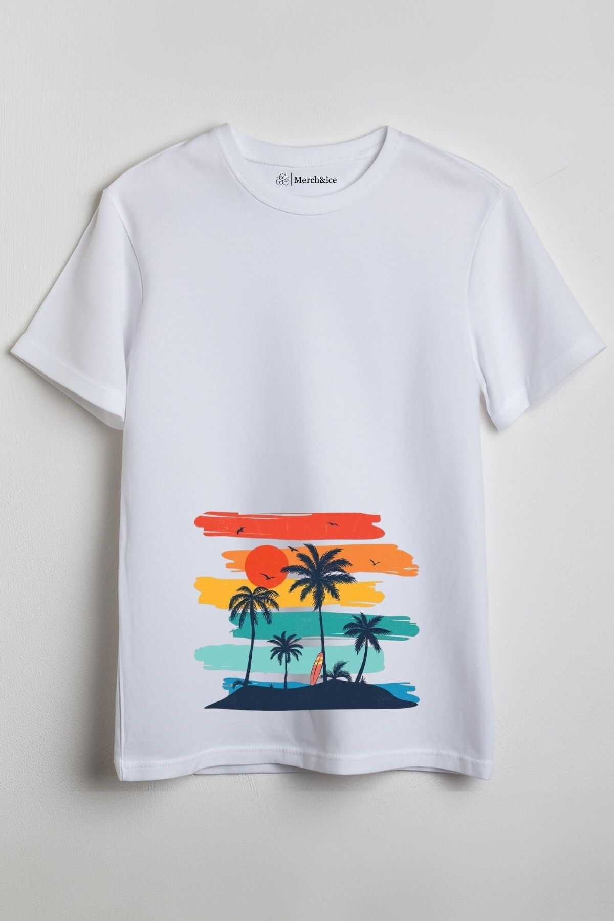 Merch&ice Renkli Tatil Baskılı Unisex T-Shirt