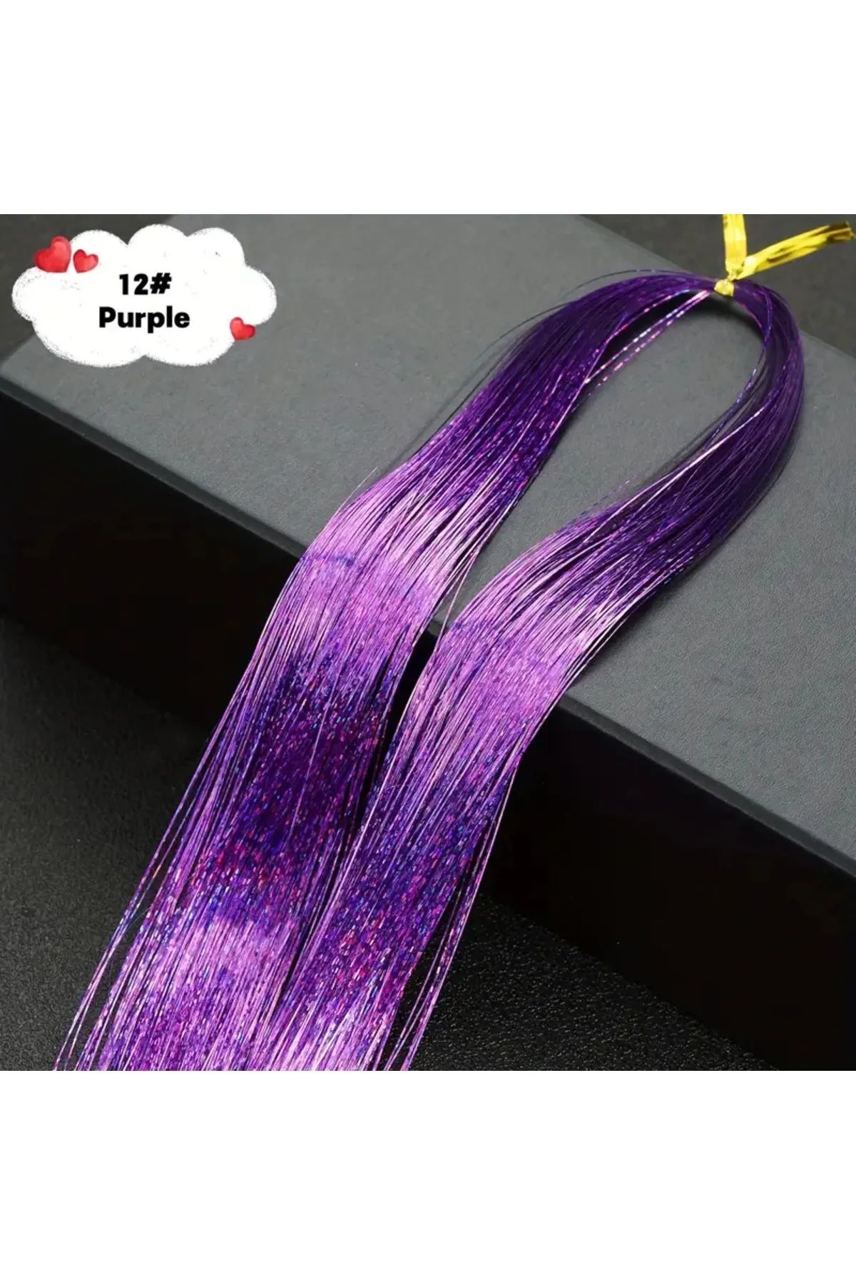 Herşey Nota Hair Tinsel Saç Simi 200 Tel 120 cm Simli Saç Kaynak Örmeli Saç Aksesuarı