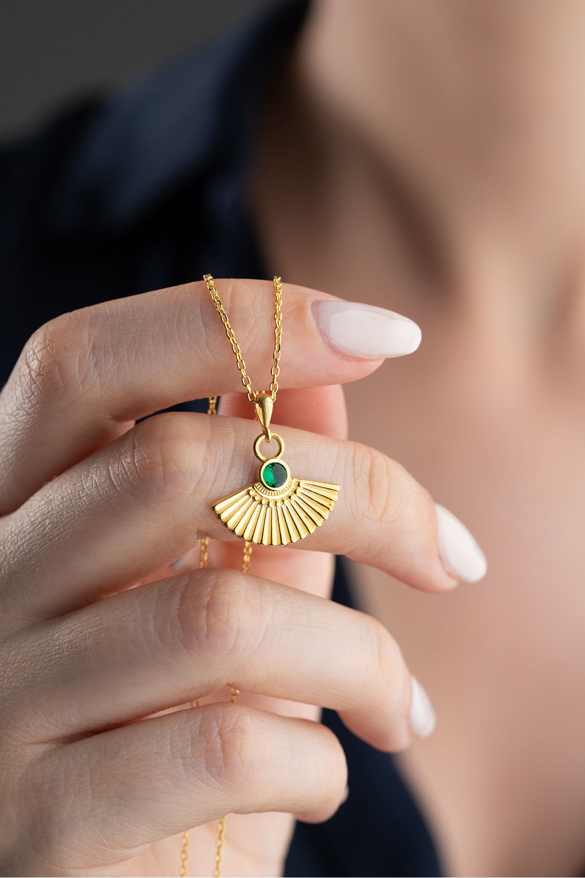Silvano Jewelry 925 Ayar Gümüş Yelpaze Model Kolye